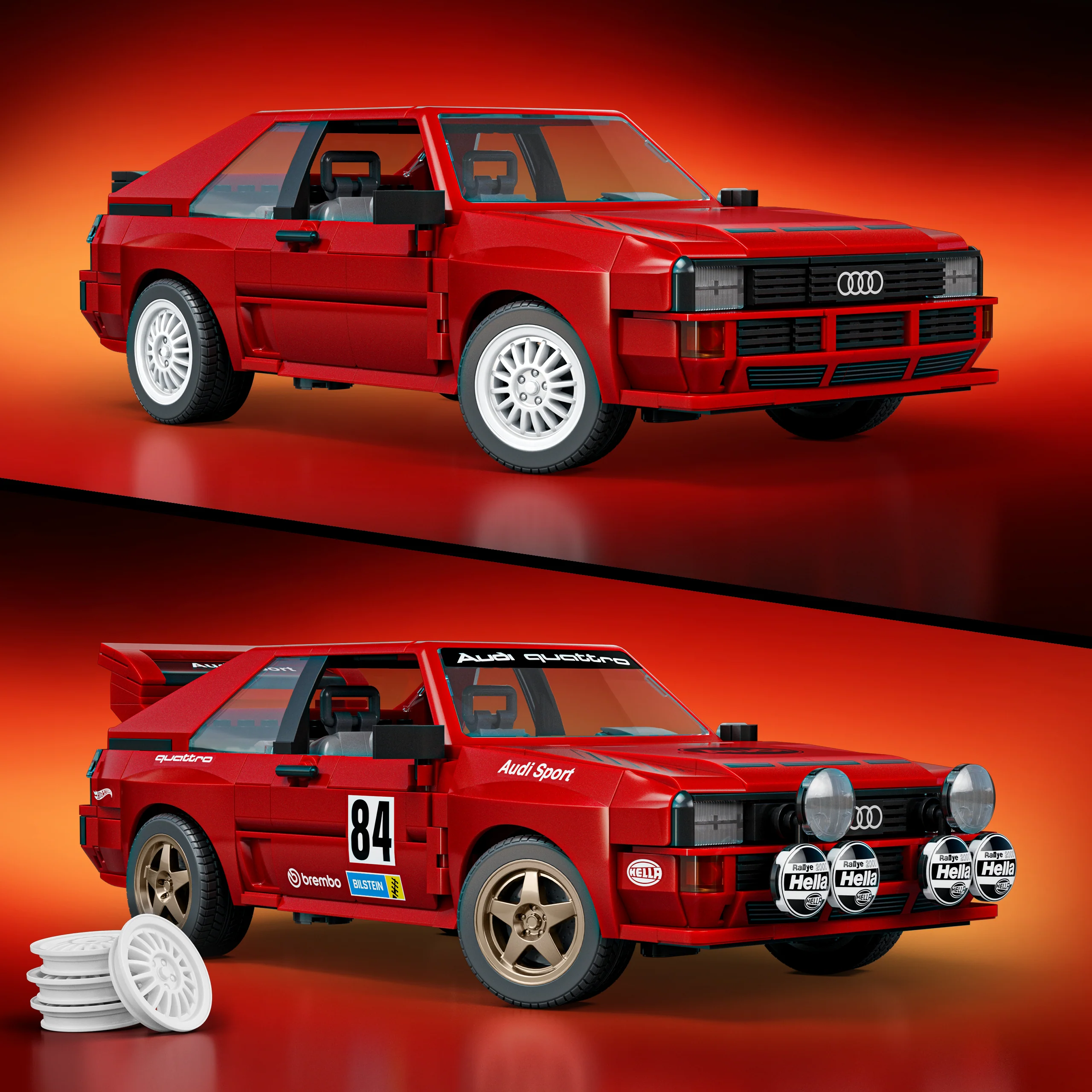 Hot Wheels-Coffret de Construction Audi Sport Quattro-864 Pièces - Image 3