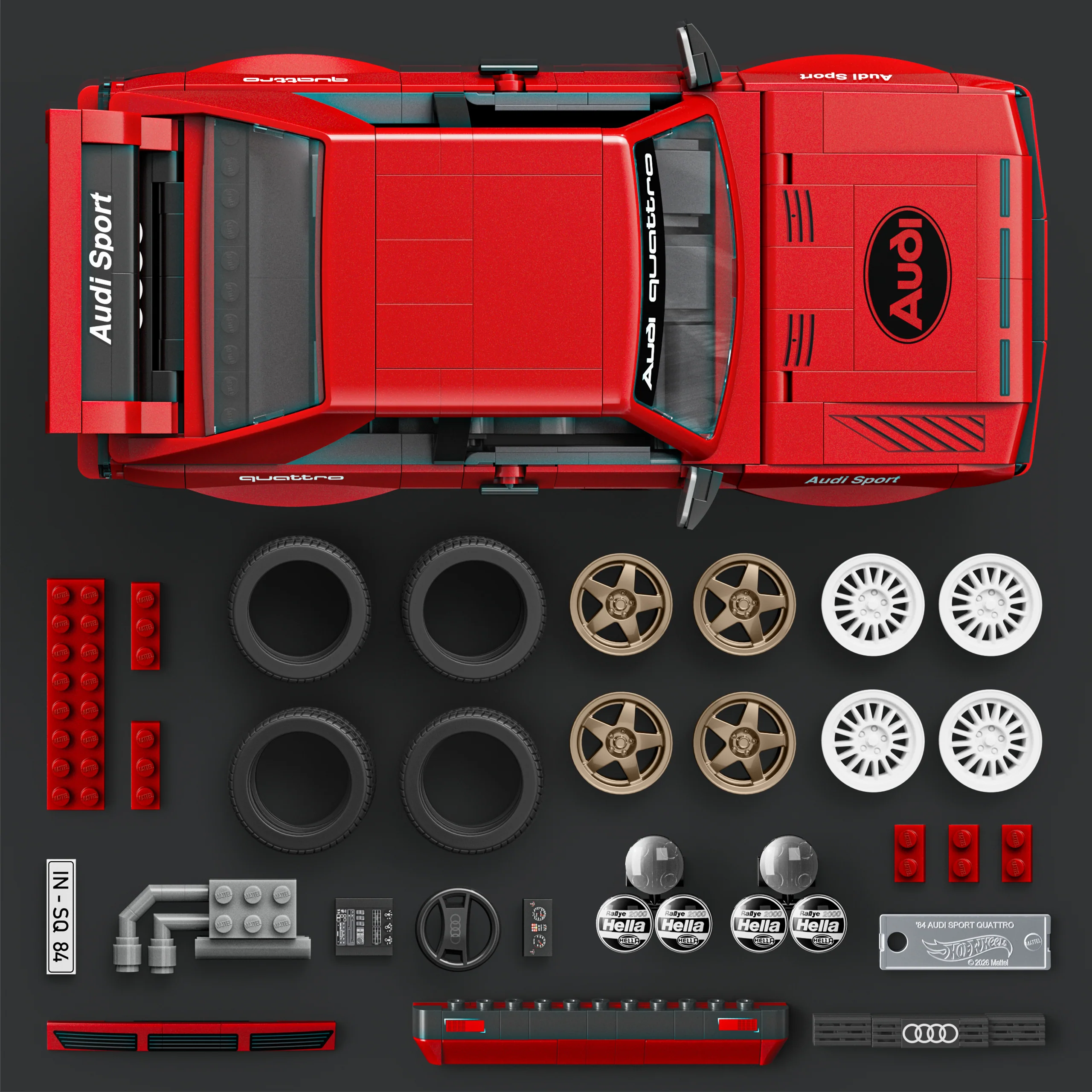 Hot Wheels-Coffret de Construction Audi Sport Quattro-864 Pièces - Image 4