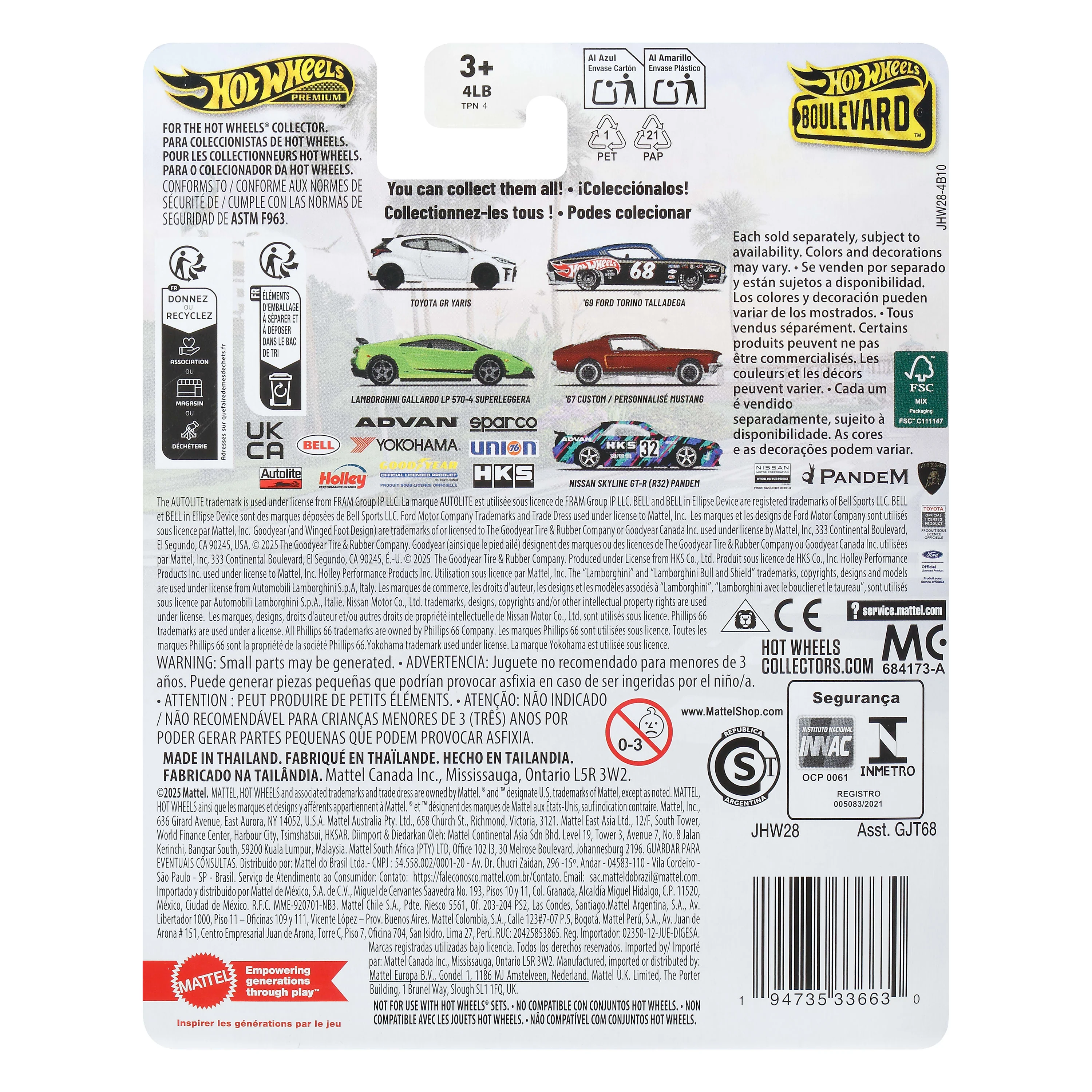 Hot Wheels Collector Vehículo de Colección Auto Boulevard Ford Torino Talladega 68 - Image 6