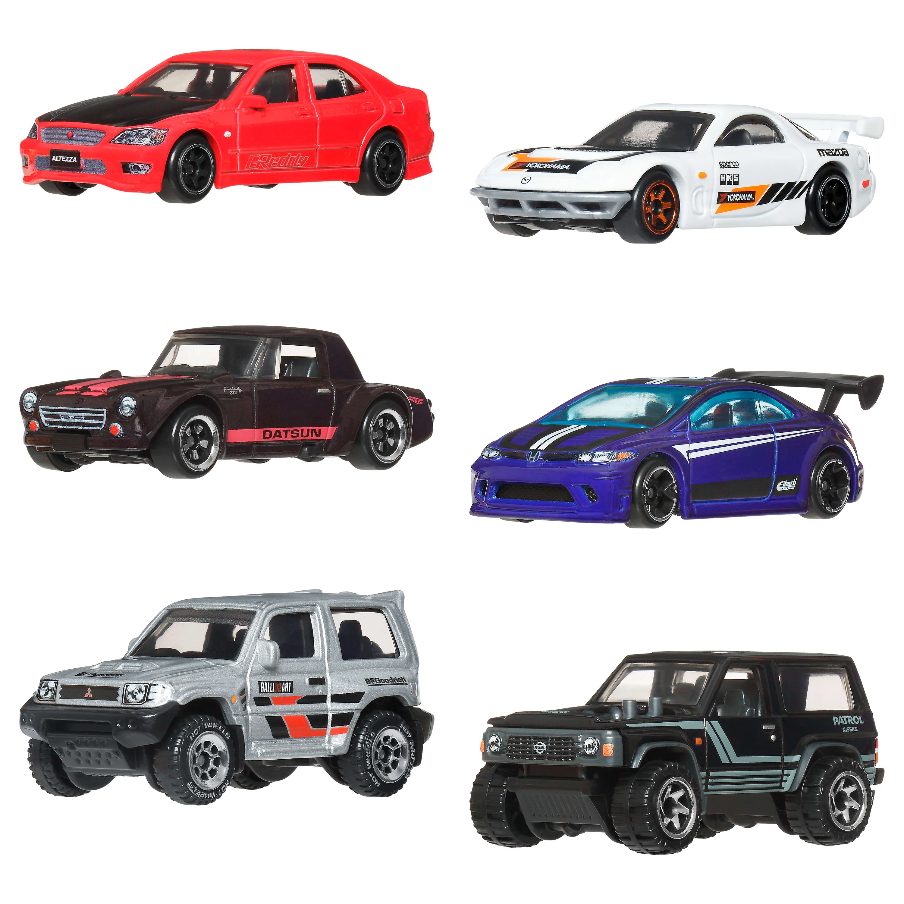 Hot Wheels Collector Veículo de Brinquedo Pacote Ruas do Japão com 6 Carros