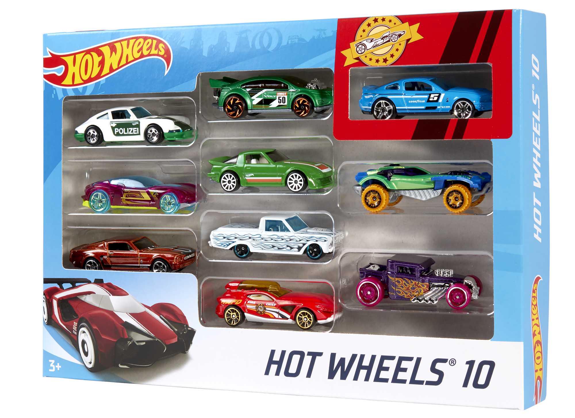 Hot Wheels Die Cast Basics Vehículo de Juguete Paquete de 10 Autos - Image 2