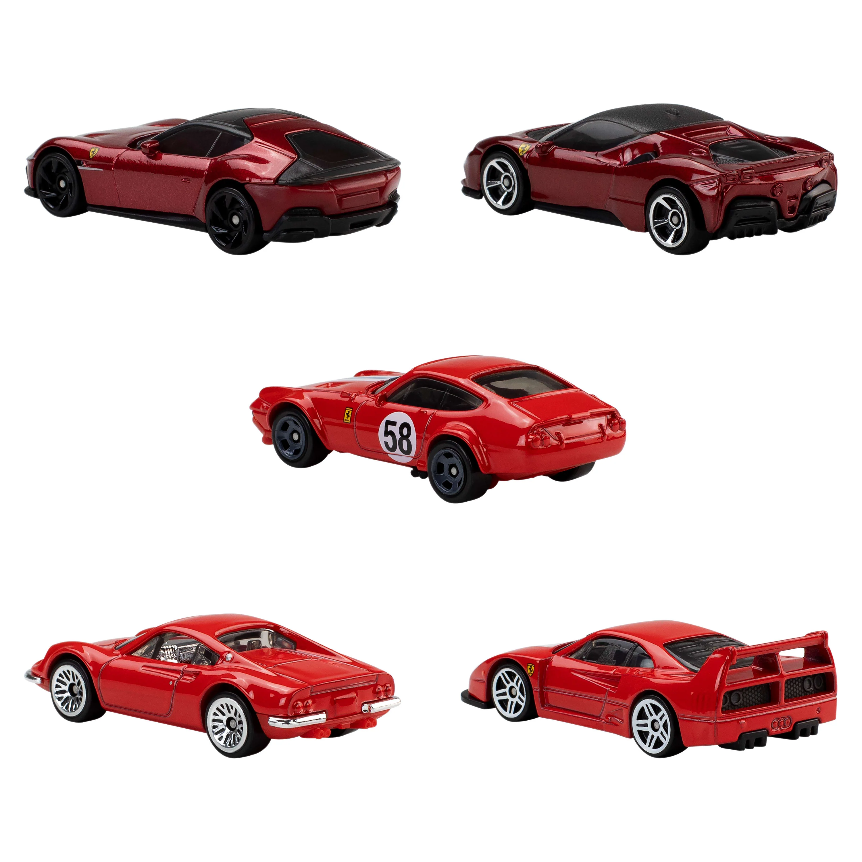 Hot Wheels Diecast Vehículo de Juguete Paquete de 5 autos Rosso - Image 2