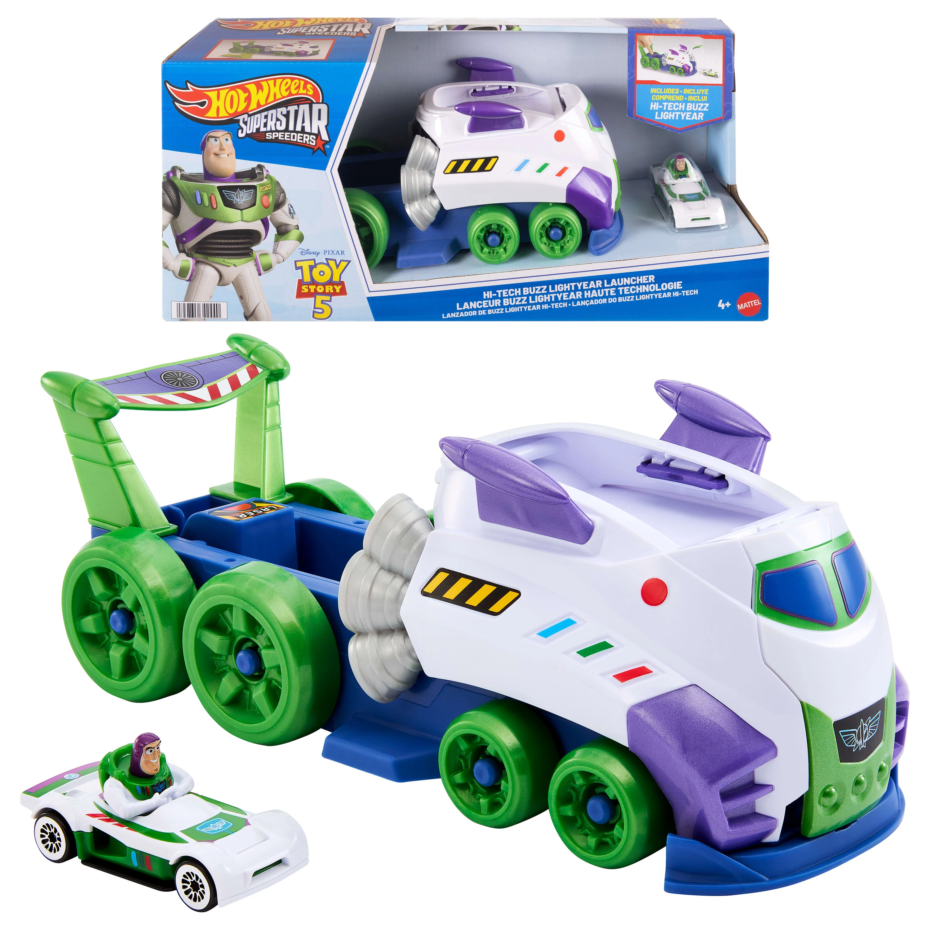 Hot Wheels-Lanceur Superstar Speeders Buzz L’Éclair Hi-Tech