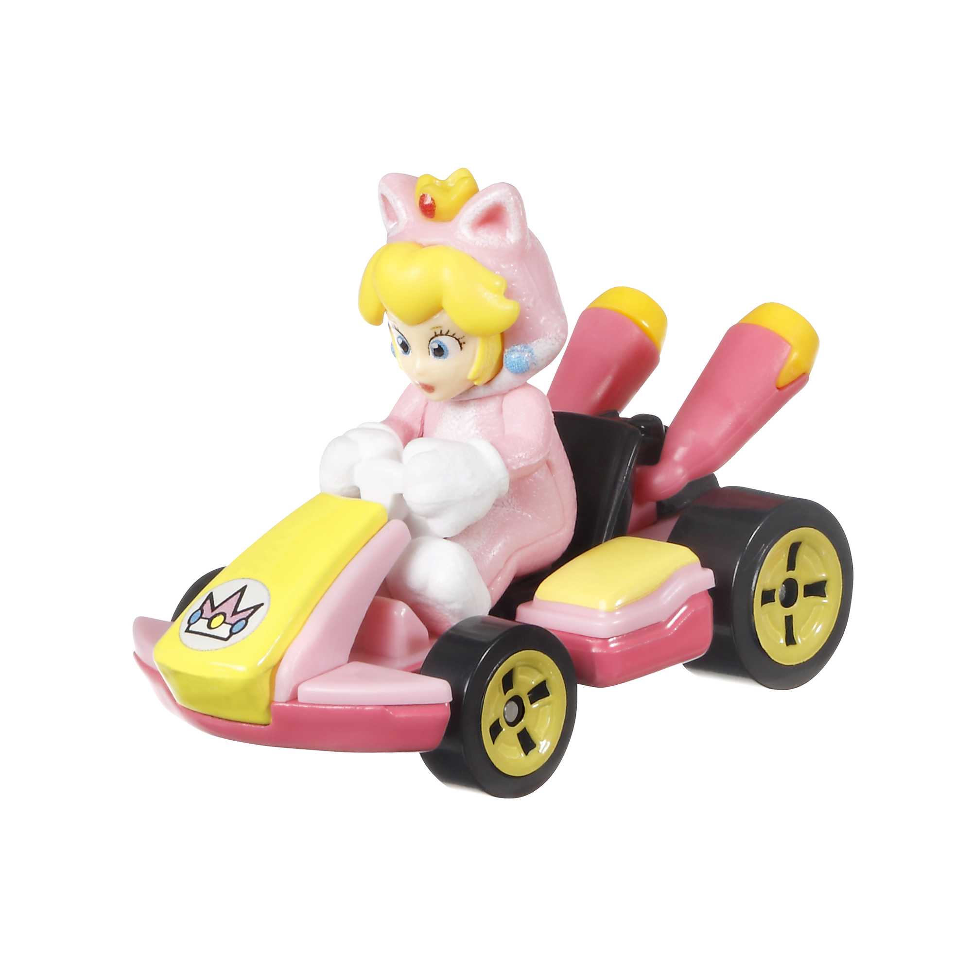 Hot Wheels Mario Kart Vehículo de Juguete Cat Peach Standard Kart