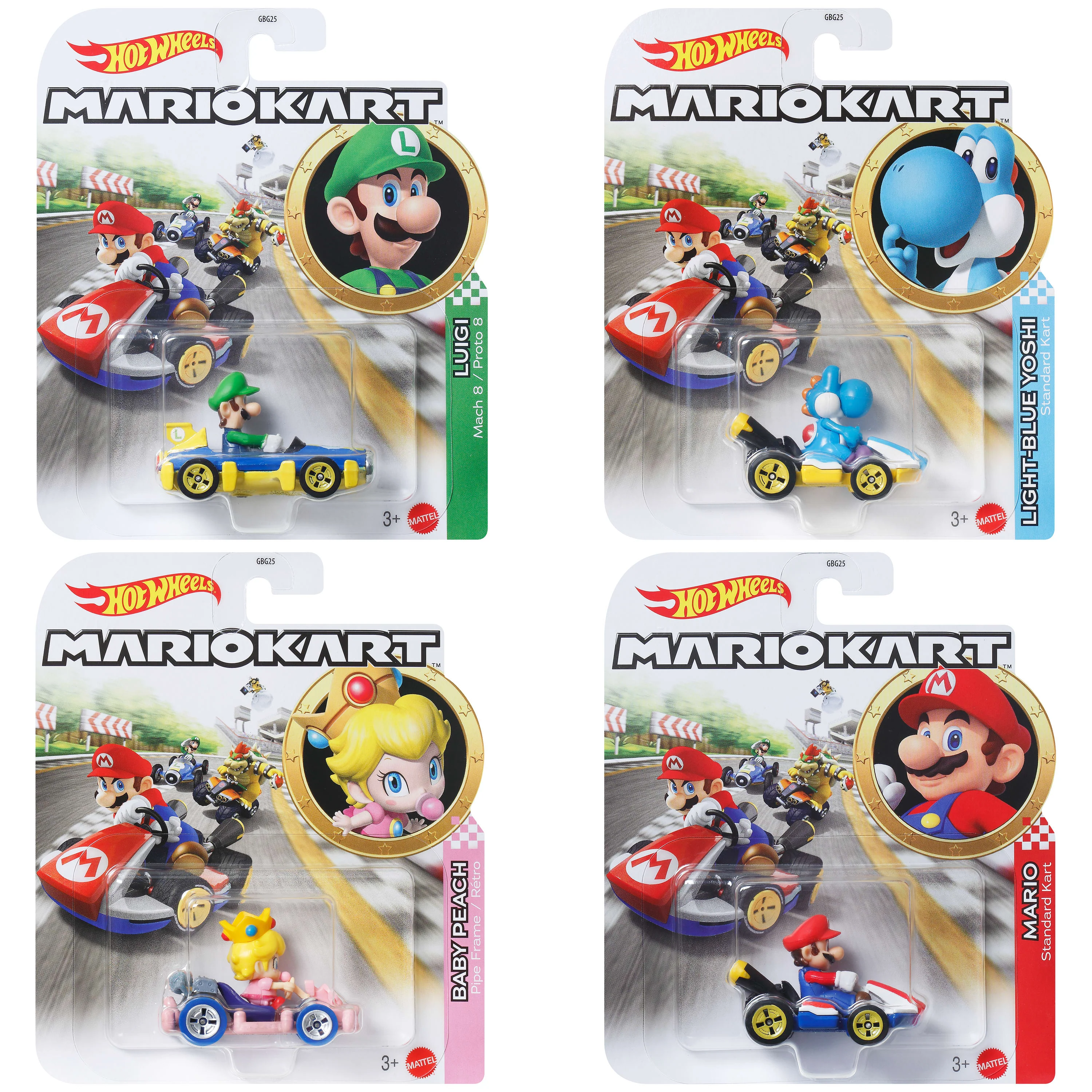 Hot Wheels Mario Kart Vehículo de Juguete Personajes Sorpresa