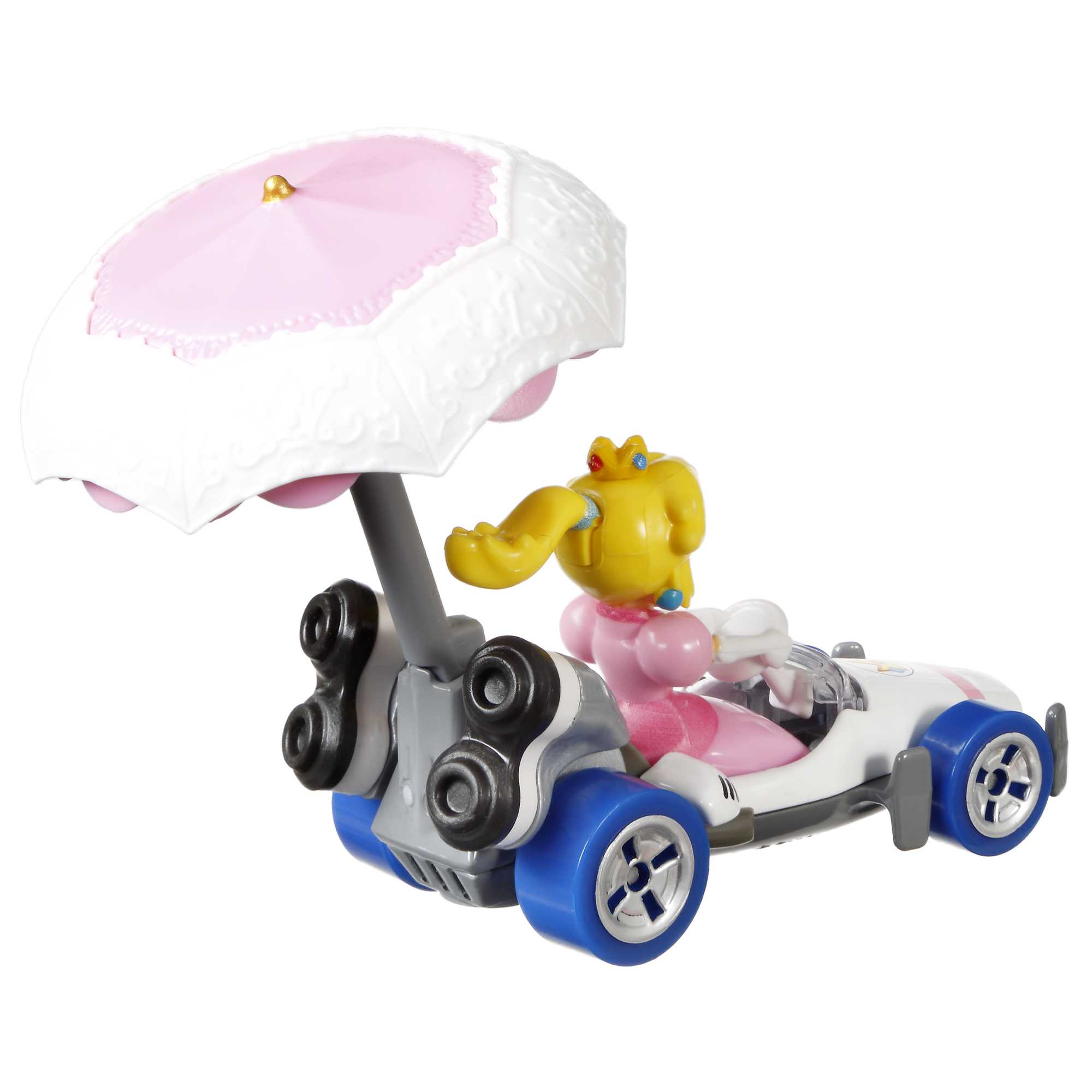 Hot Wheels Mario Kart Vehículo de Juguete Princesa Peach B-Dasher con Peach Parasol - Image 4