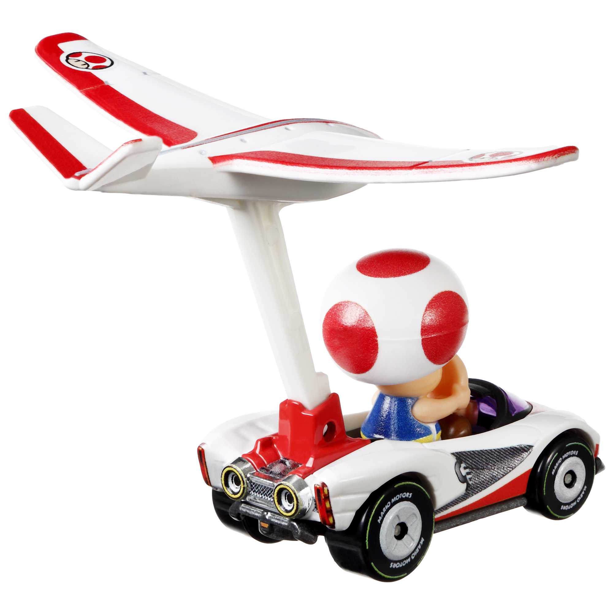 Hot Wheels Mario Kart Vehículo de Juguete Toad P-Wing con Plane Glider - Image 3
