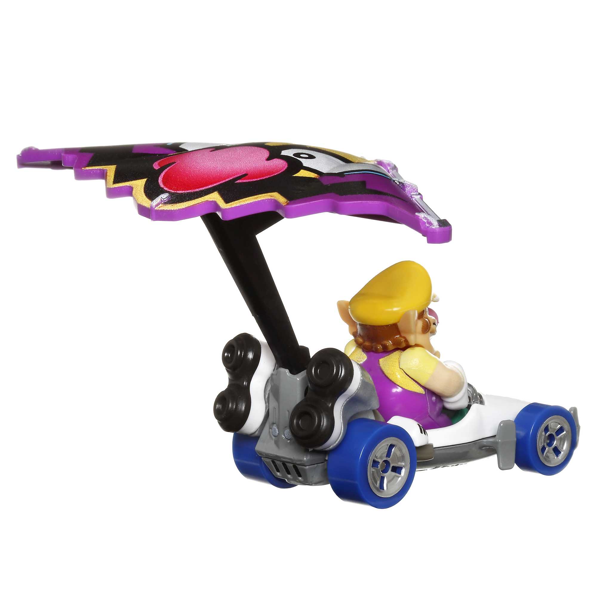 Hot Wheels Mario Kart Vehículo de Juguete Waluigi B-Dasher con Wario Wing - Image 2
