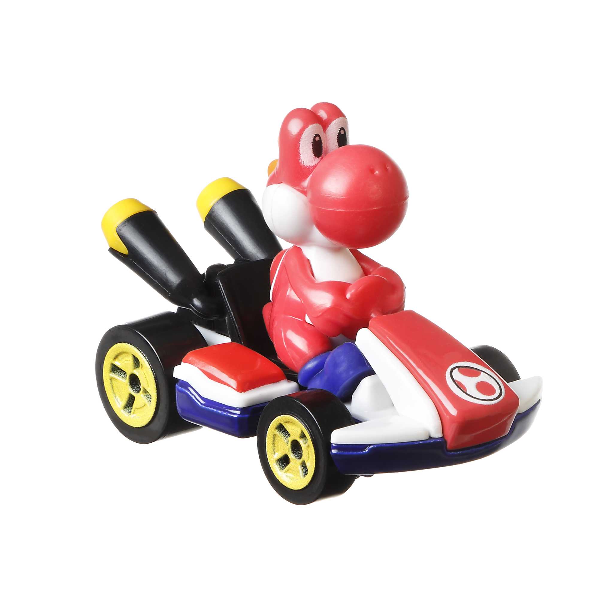 Hot Wheels Mario Kart Veículo de Brinquedo Kart Padrão Yoshi Vermelho - Image 2