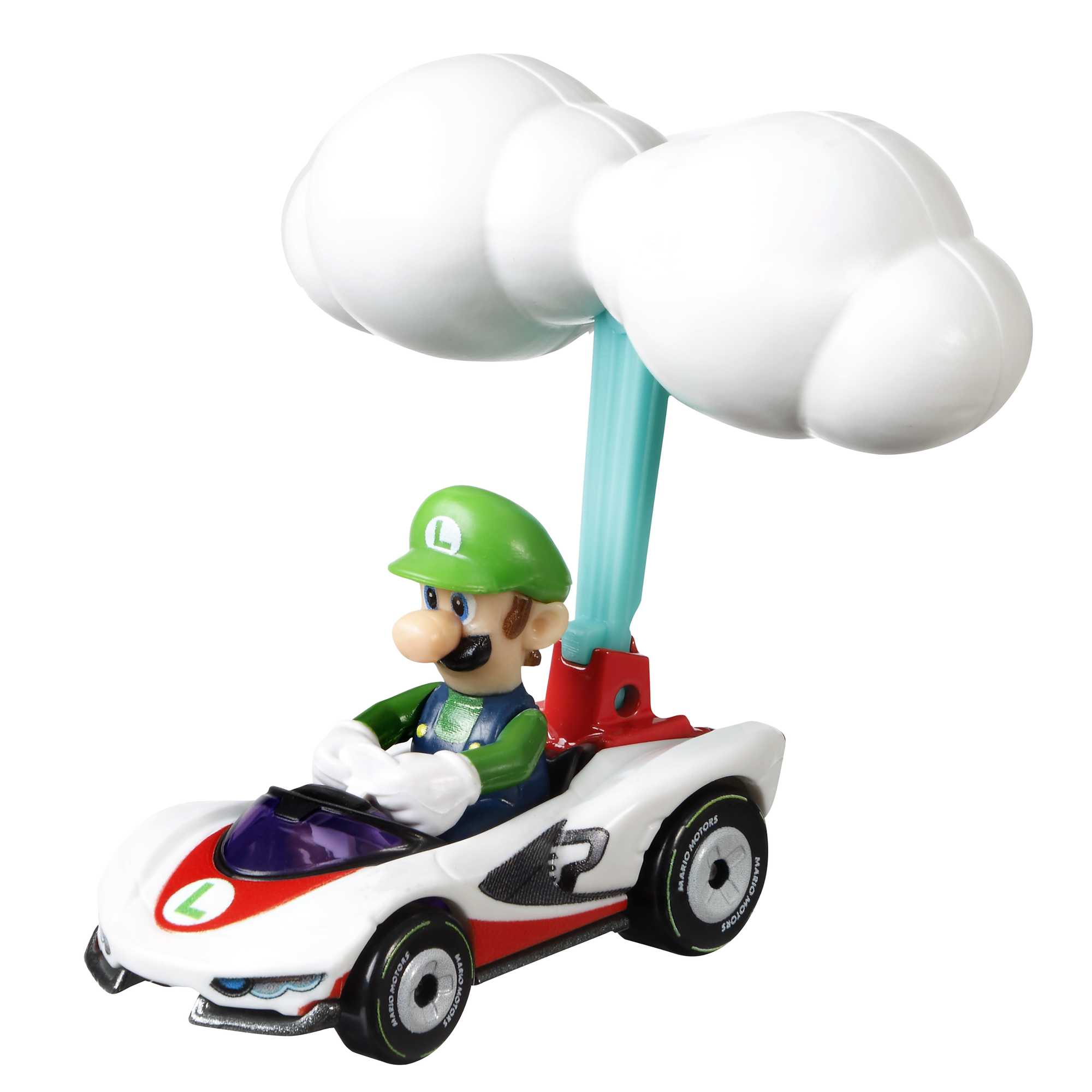 Hot Wheels Mario Kart Veículo de Brinquedo Luigi P-Wing com Cloud Glider - Image 2