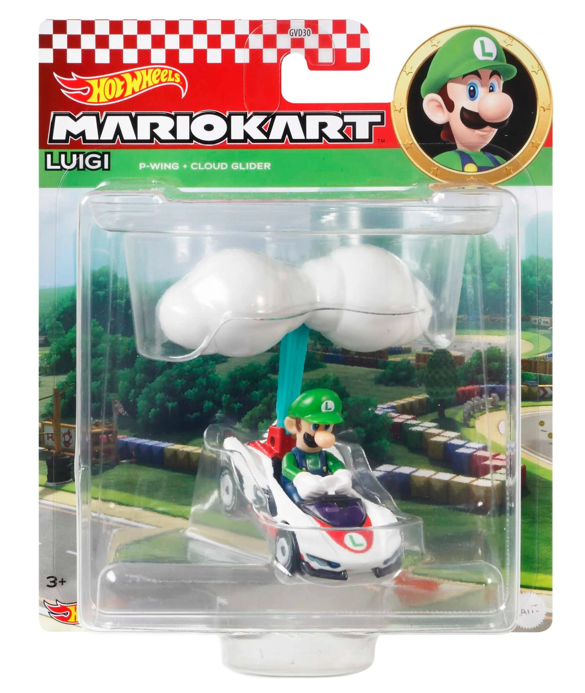 Hot Wheels Mario Kart Veículo de Brinquedo Luigi P-Wing com Cloud Glider - Image 4