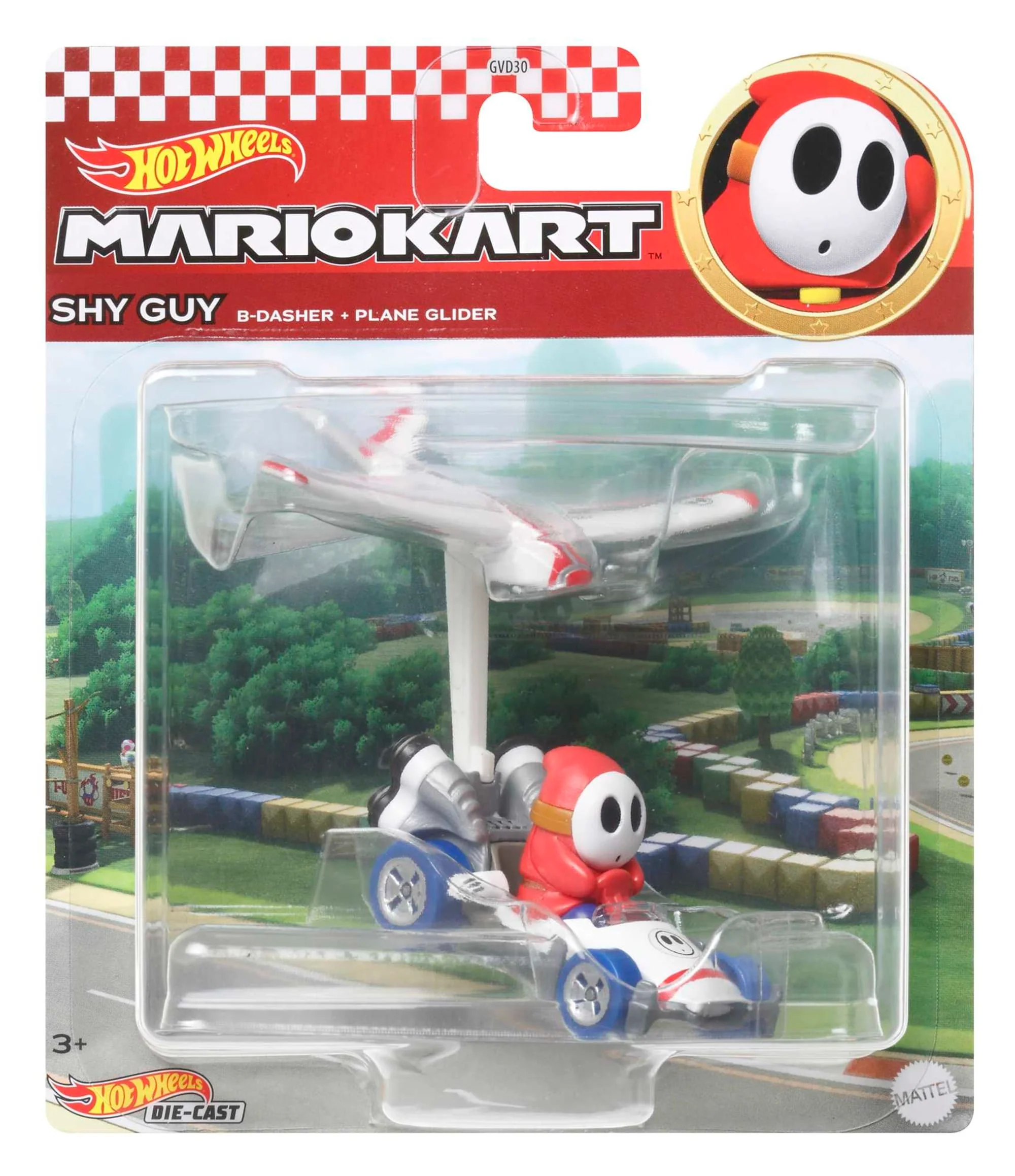 Hot Wheels Mario Kart Veículo de Brinquedo Shy Guy B Dasher com Plane Glider - Image 5