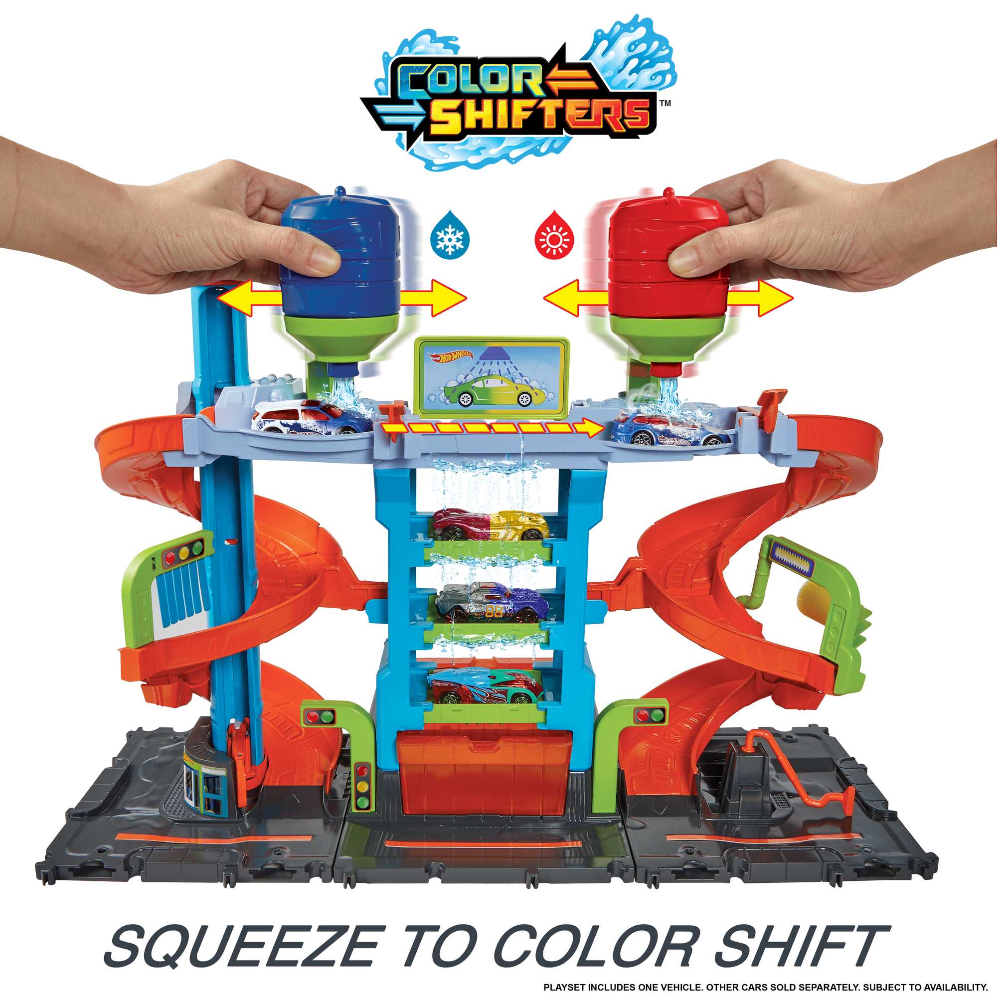 Hot Wheels City MEGA Car Wash With 1 Color Shifters Car, Toy For Kids - Image 5