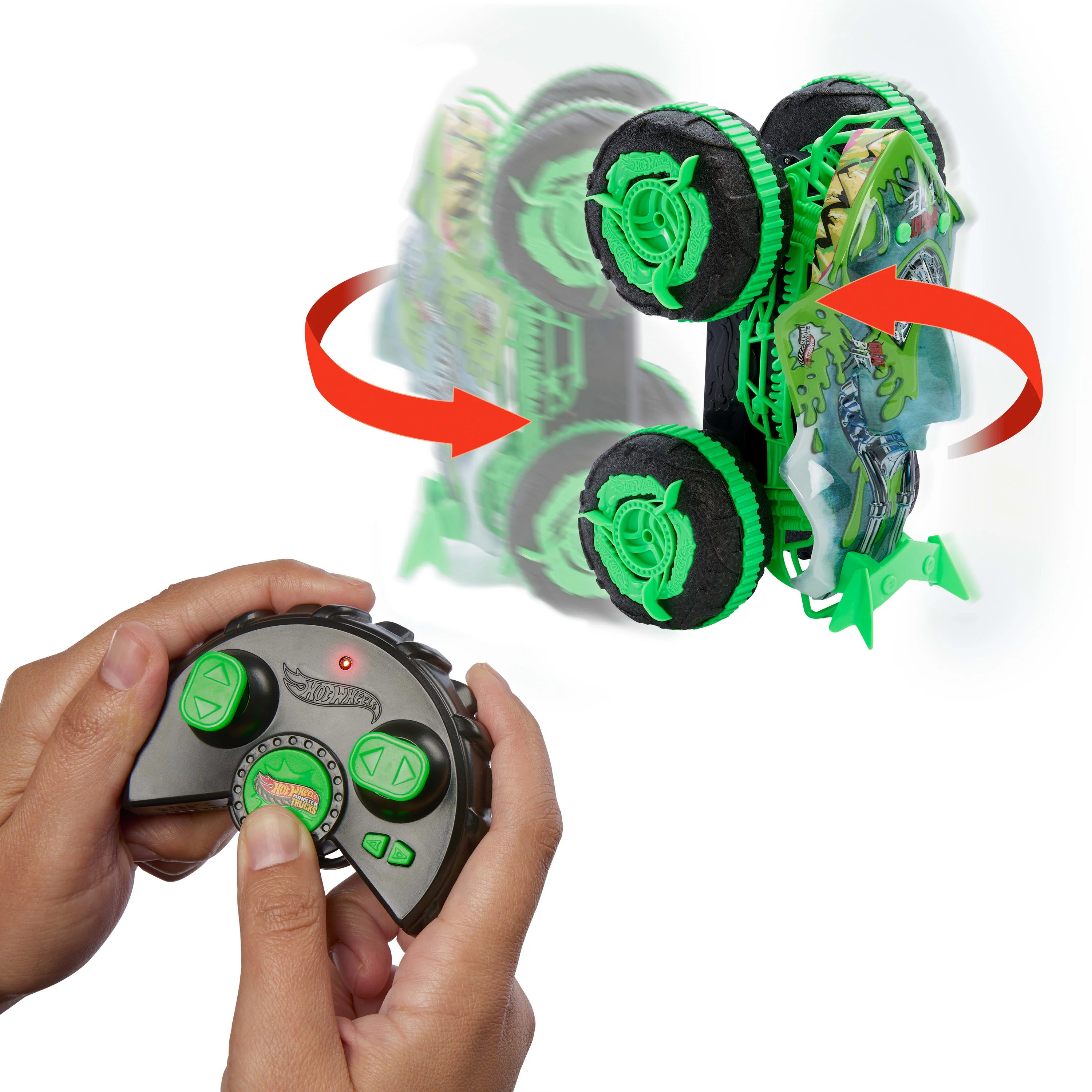 Hot Wheels Monster Trucks All-Terrain Great Bite RC, Remote-Control Toy, Drive On Land & in Water - Image 2
