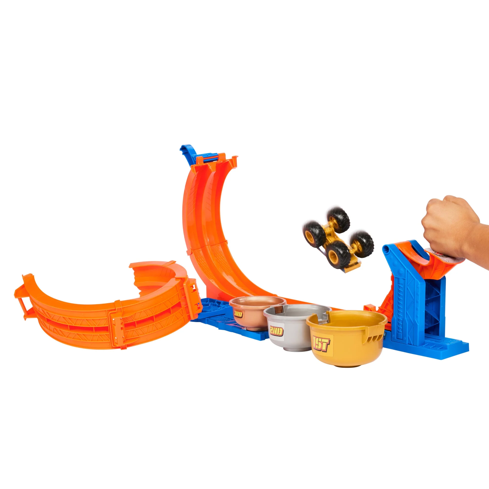 Hot Wheels Monster Trucks Pista de Brinquedo Troféu Bigfoot Giros Extremos - Image 4