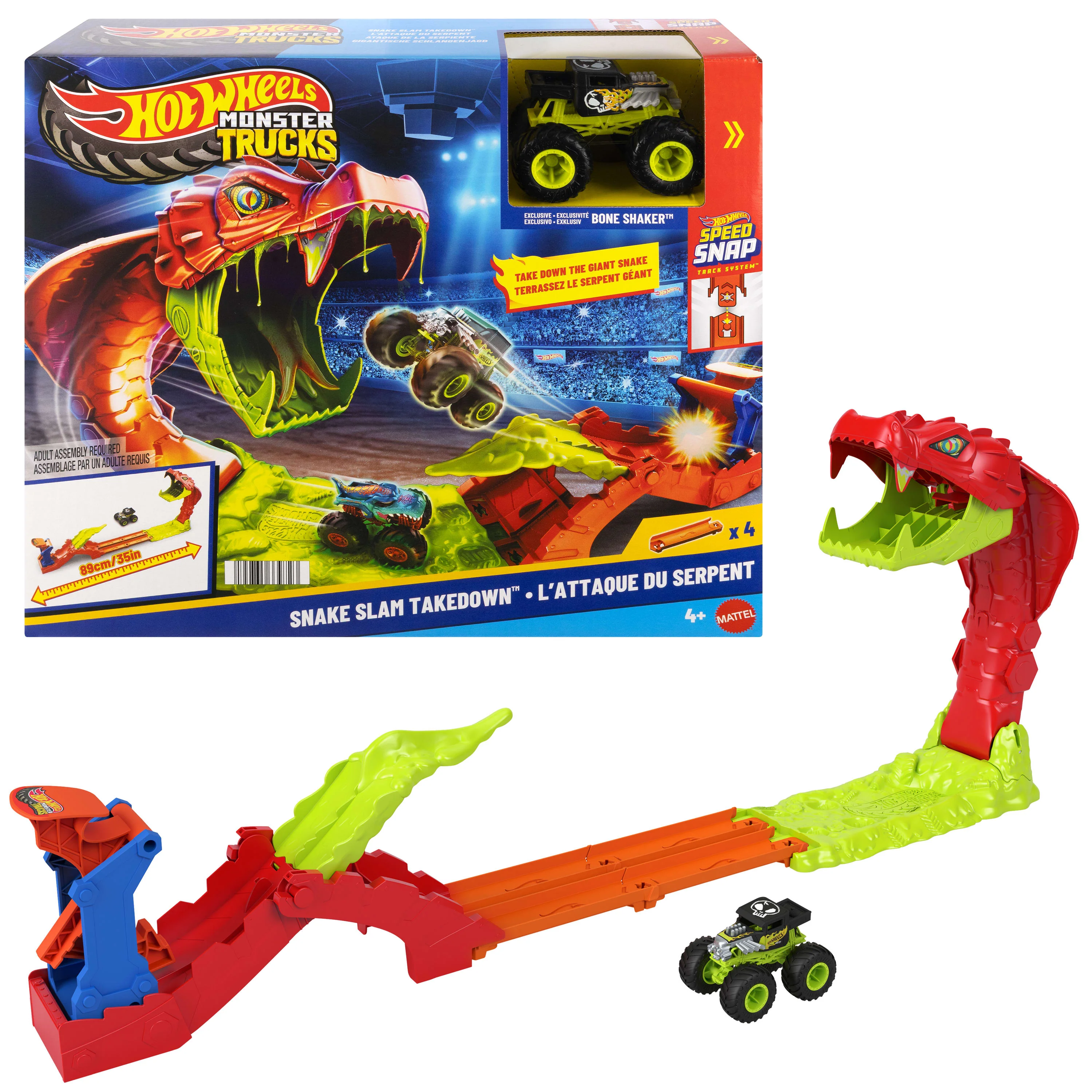 Hot Wheels Monster Trucks Pista de Juguete mordida de serpiente