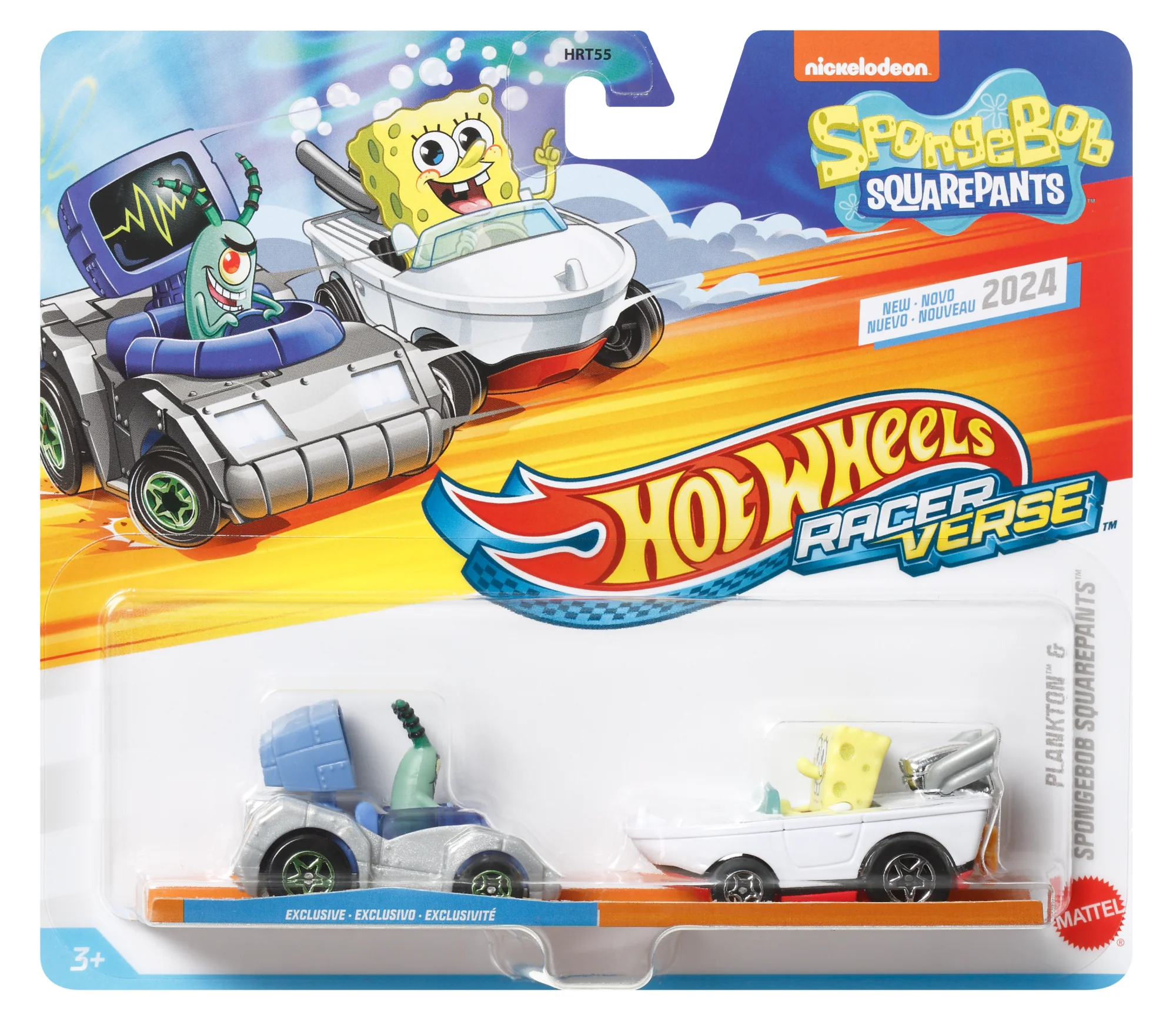 Hot Wheels RacerVerse Veículo de Brinquedo Bob Esponja e Plankton - Image 3