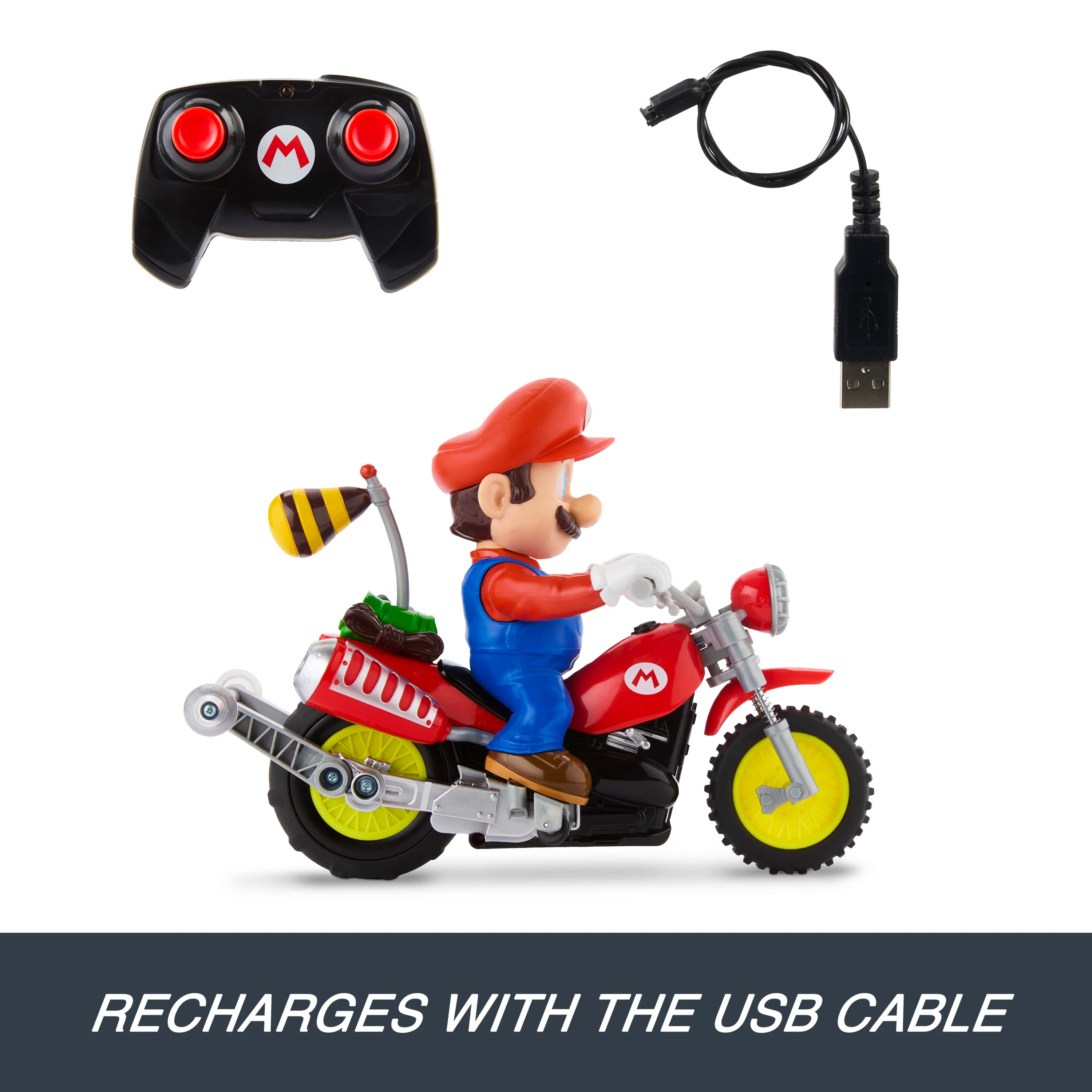 Hot Wheels RC Mario Wheelie Motocross RC, Remote-Controlled Battery-Powered Vehicle - Image 4