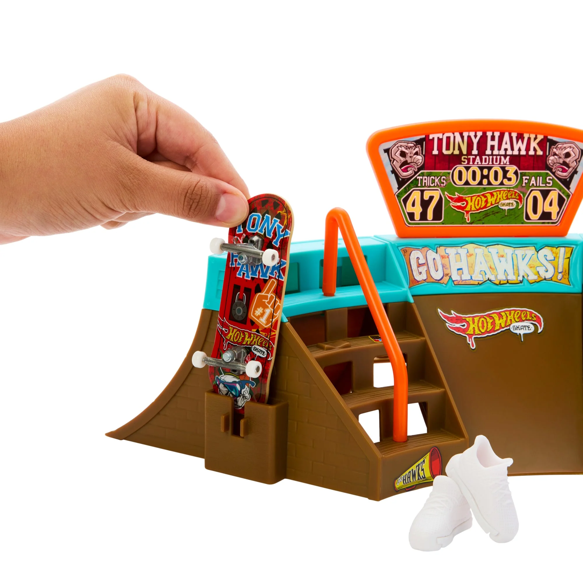 Hot Wheels Skate Pista de Brinquedo Set Estádio Tony Hawk - Image 5