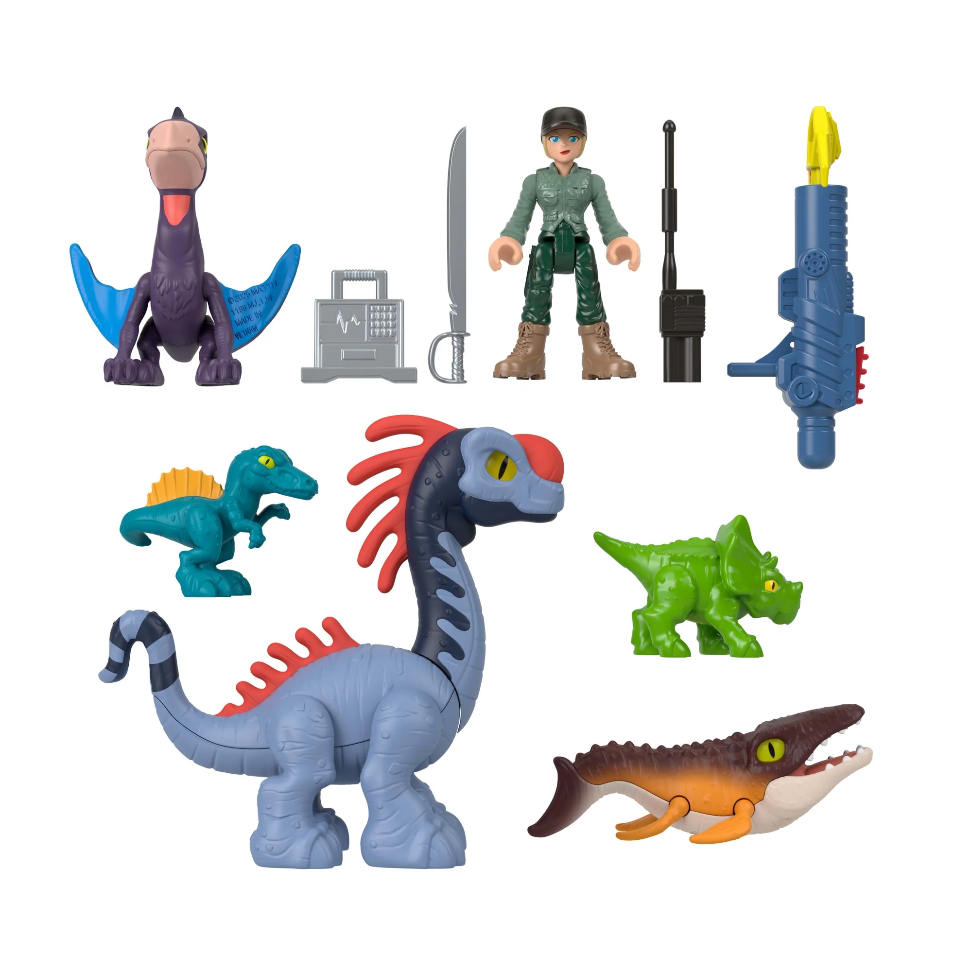 Imaginext Jurassic World Dinossauro de Brinquedo Rebirth Pacote de Dinos Terra, Ar e Mar - Image 4