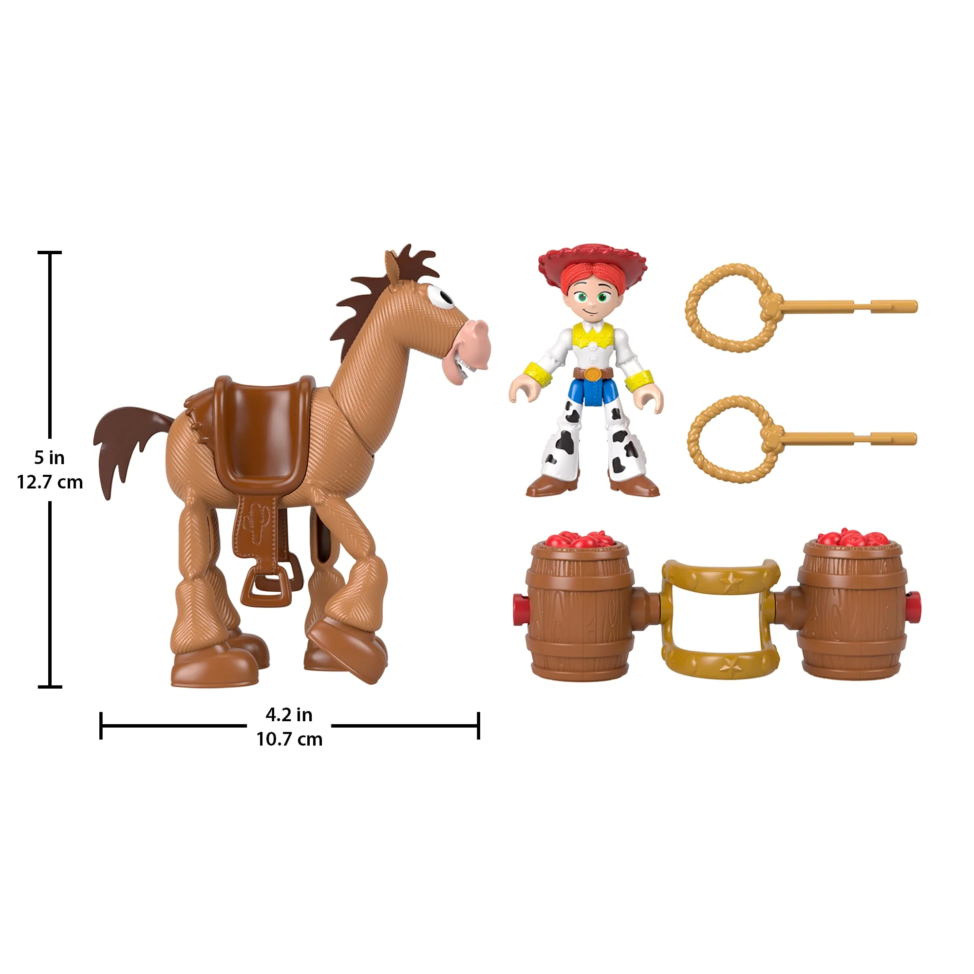 Imaginext Jessie & Bullseye Play Set, Projectiles & Saddle, inspired By Disney And Pixar Toy Story - Image 5
