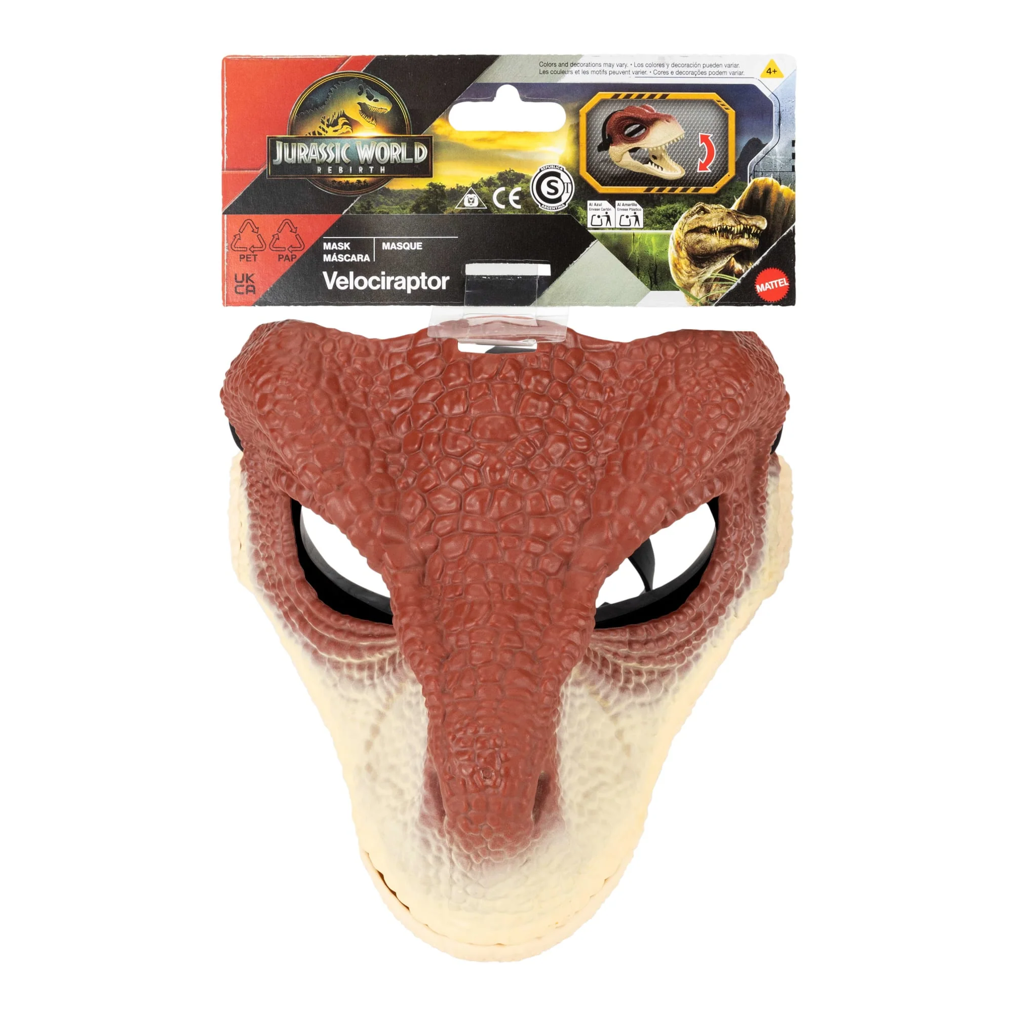 Jurassic World Rebirth Raptor Dinosaur Mask, Role-Play Head Wear, Movie-inspired Costume Gear - Image 6