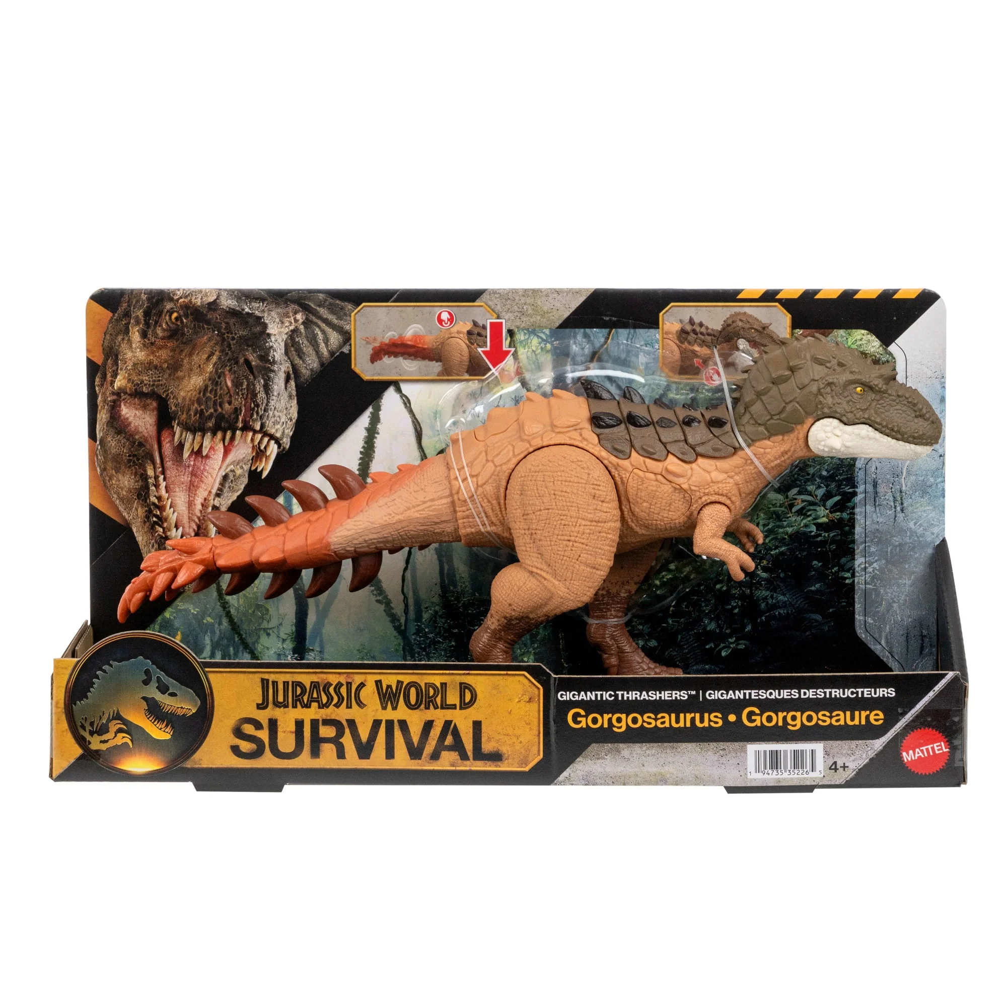 Jurassic World Gigantic Thrashers Gorgosaurus Dinosaur Action Figure Toy, 2 Attacks & EVolve Feature - Image 6