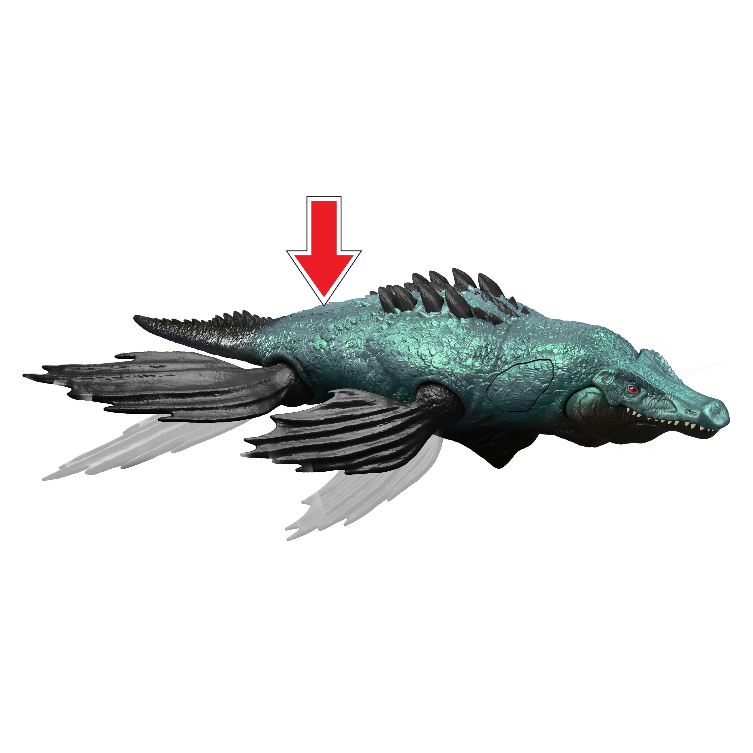 Jurassic World Gigantic Thrashers Liopleurodon Dinosaur Action Figure Toy, 2 Attacks & Evolve Feature - Image 4