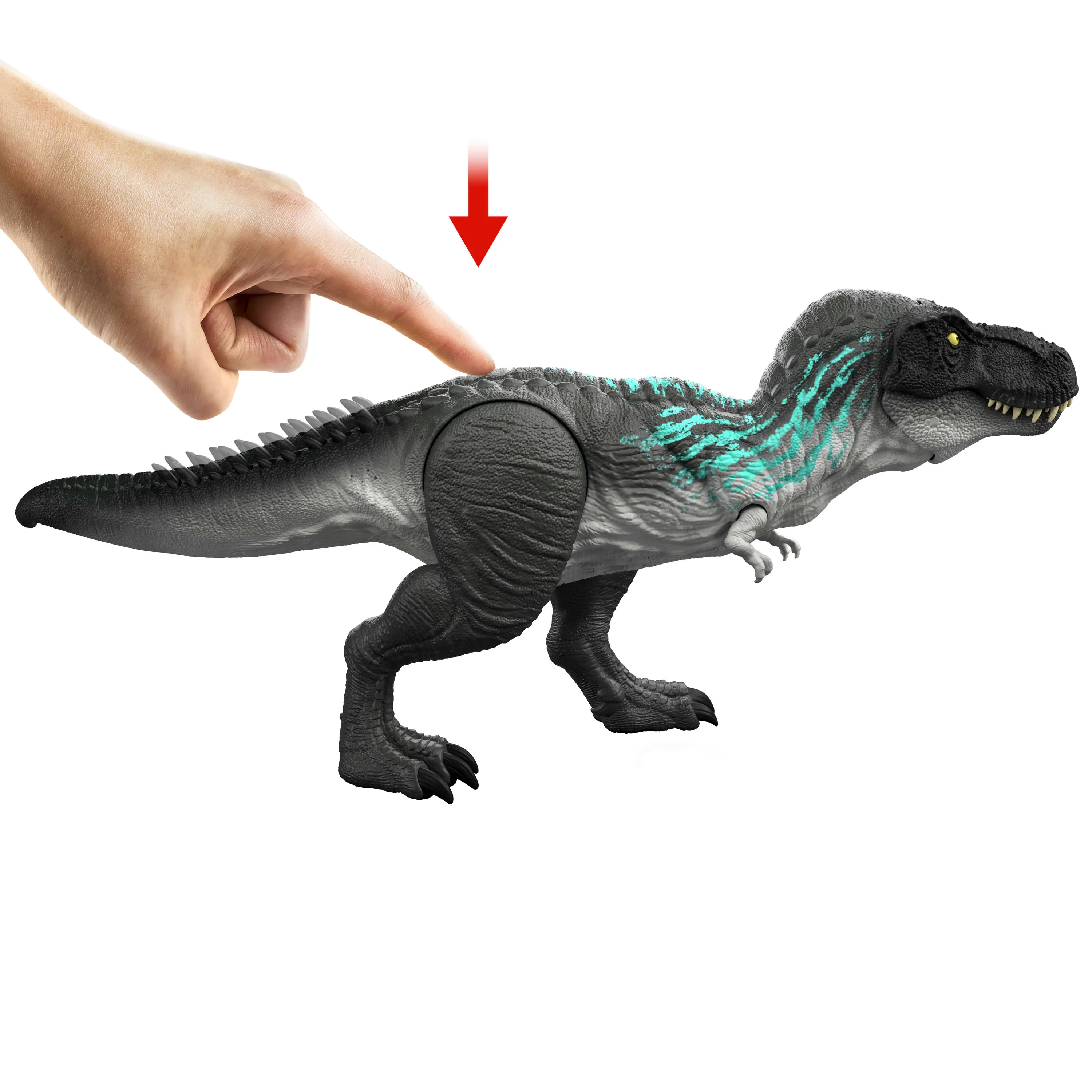 Jurassic World Muscle Madness Tyrannosaurus Rex Action Figure, T-Rex With Grow Feature & Roar - Image 3