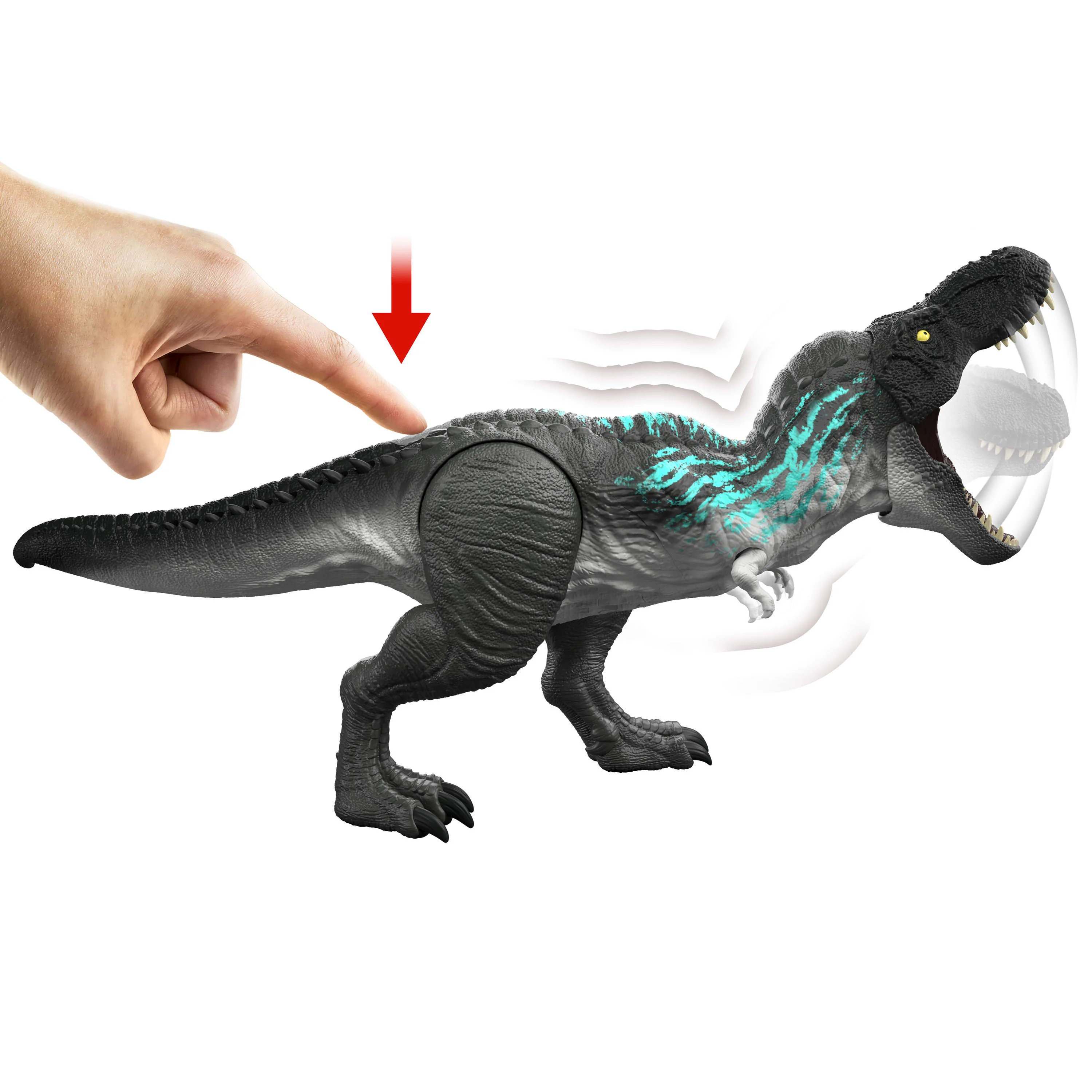 Jurassic World Muscle Madness Tyrannosaurus Rex Action Figure, T-Rex With Grow Feature & Roar - Image 4