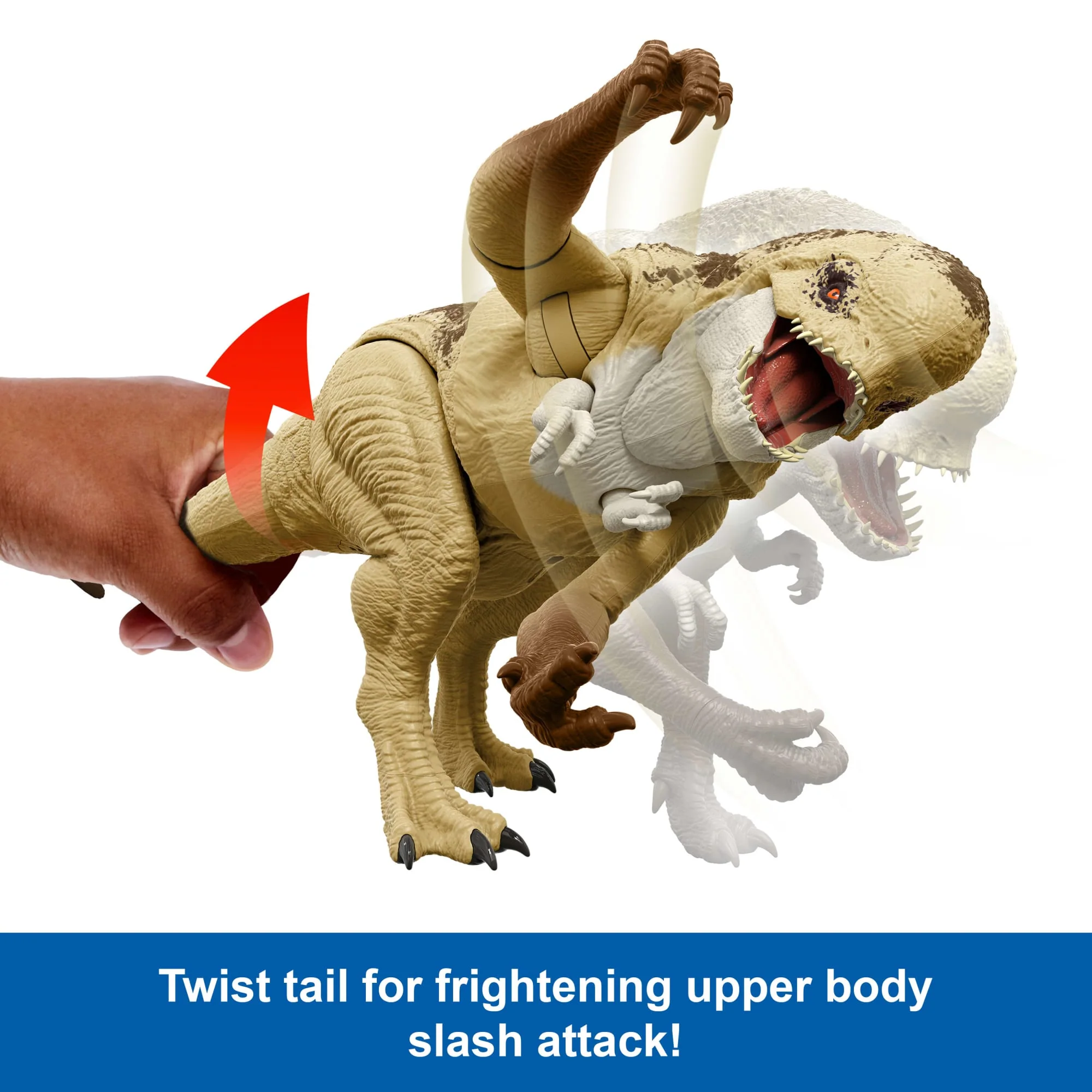 Jurassic World Rebirth Distortus Rex Action Figure, 22 inch Rumble N Rampage Dinosaur Toy, 2 Attacks - Image 3