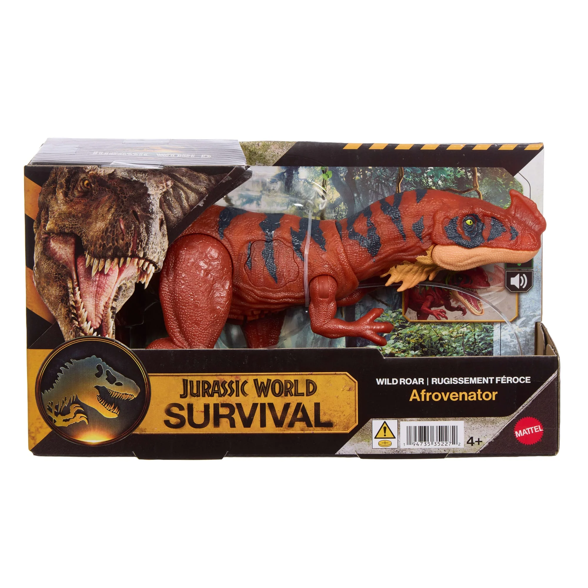 Jurassic World Wild Roar Afrovenator Dinosaur Action Figure Toy, Attack & Light & Sound, Scan Code - Image 6