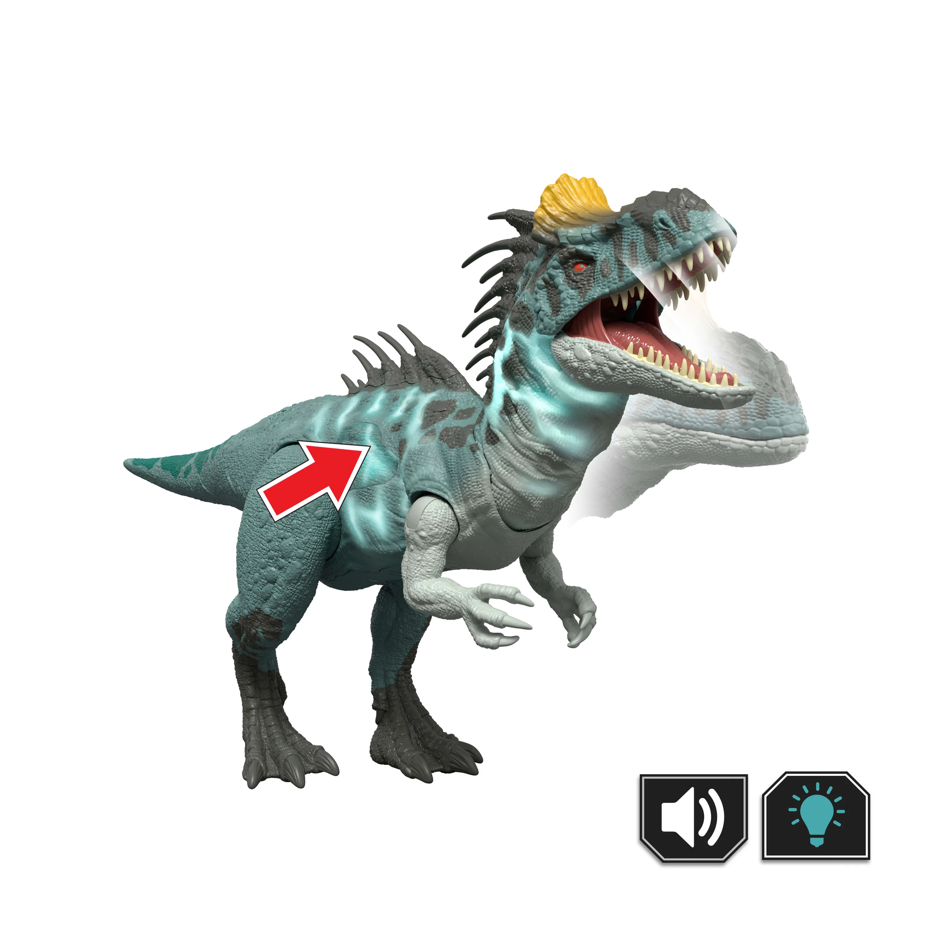 Jurassic World Wild Roar Crylophosaurus Dinosaur Action Figure Toy, Attack & Light & Sound - Image 3