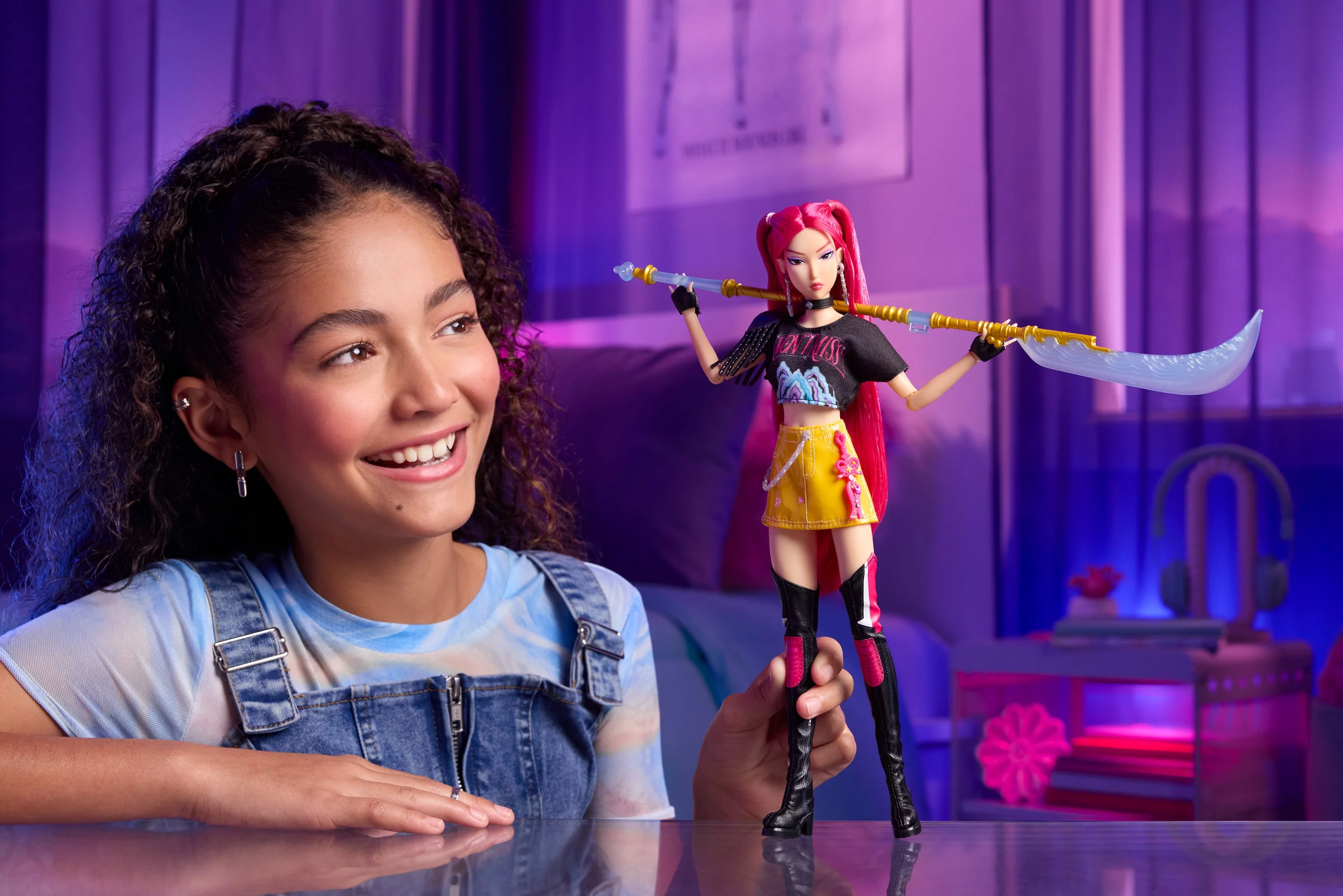 Kpop Demon Hunters Huntr/X Mira Fashion Doll in Removable Look With Themed Movie Accessories - Image 2