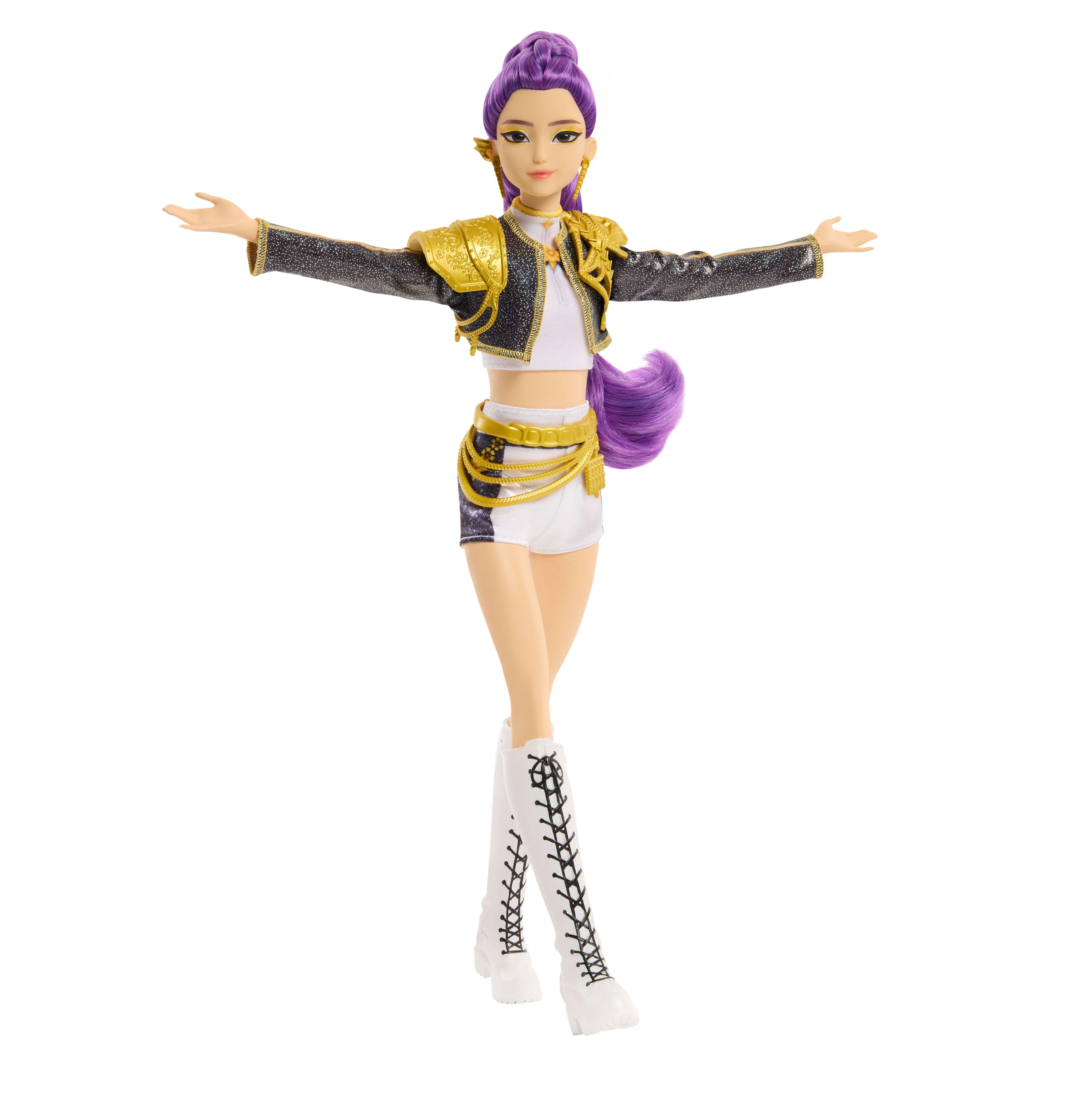 Kpop Demon Hunters Huntr/X Rumi “Golden” Singing Doll in Removable Outfit & 5 Posable Joints - Image 5