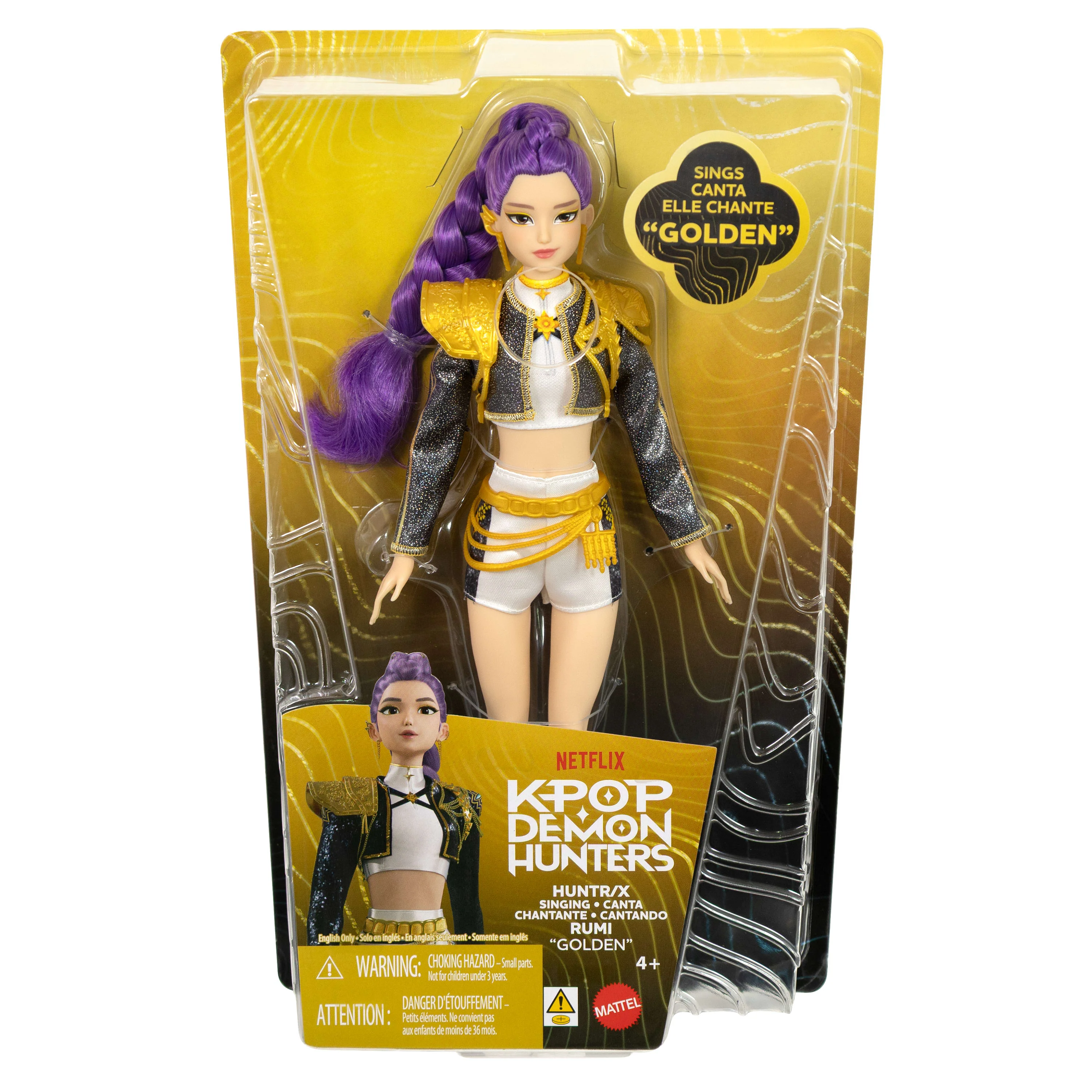 Kpop Demon Hunters Huntr/X Rumi “Golden” Singing Doll in Removable Outfit & 5 Posable Joints - Image 6