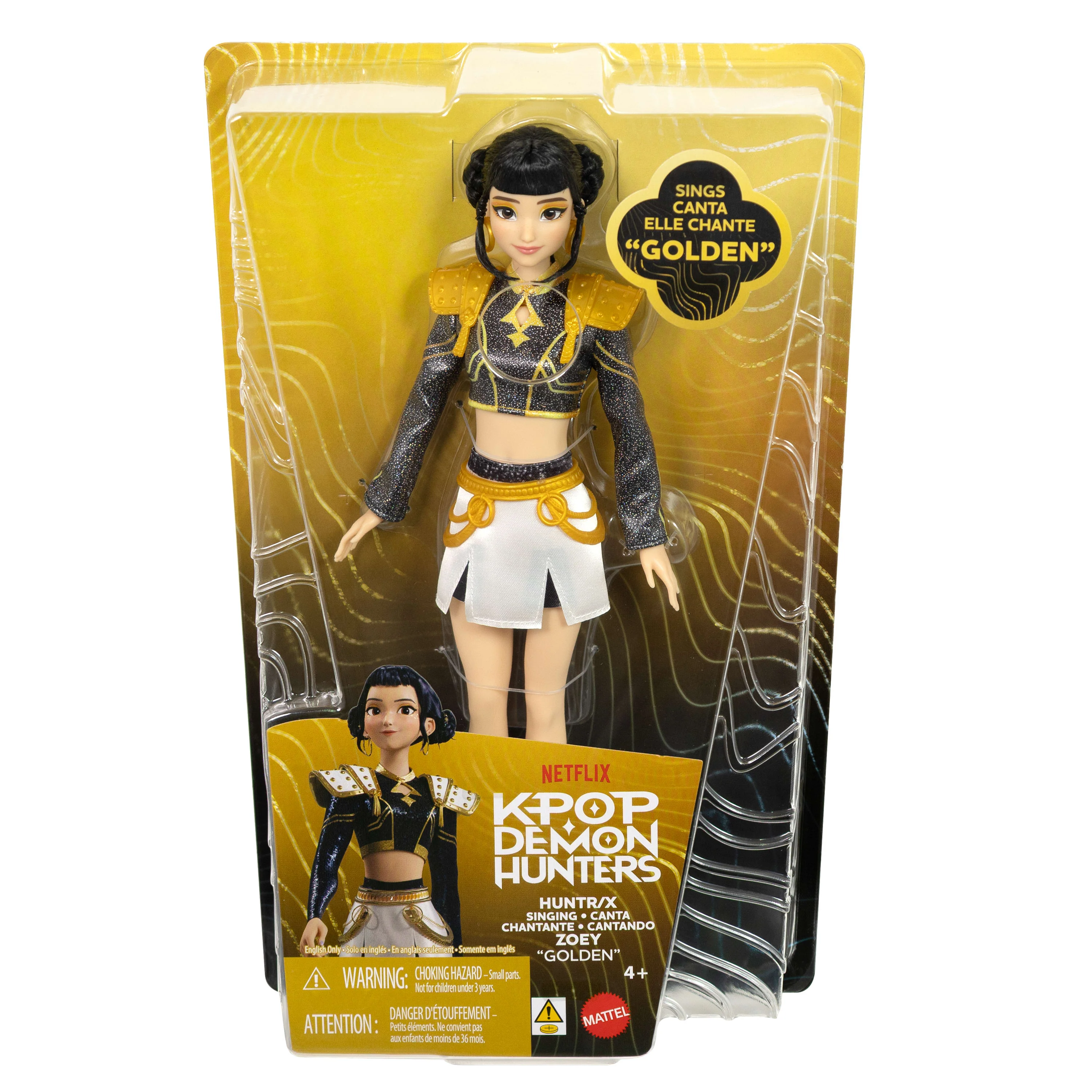 Kpop Demon Hunters Huntr/X Zoey “Golden” Singing Doll in Removable Outfit & 5 Posable Joints - Image 6