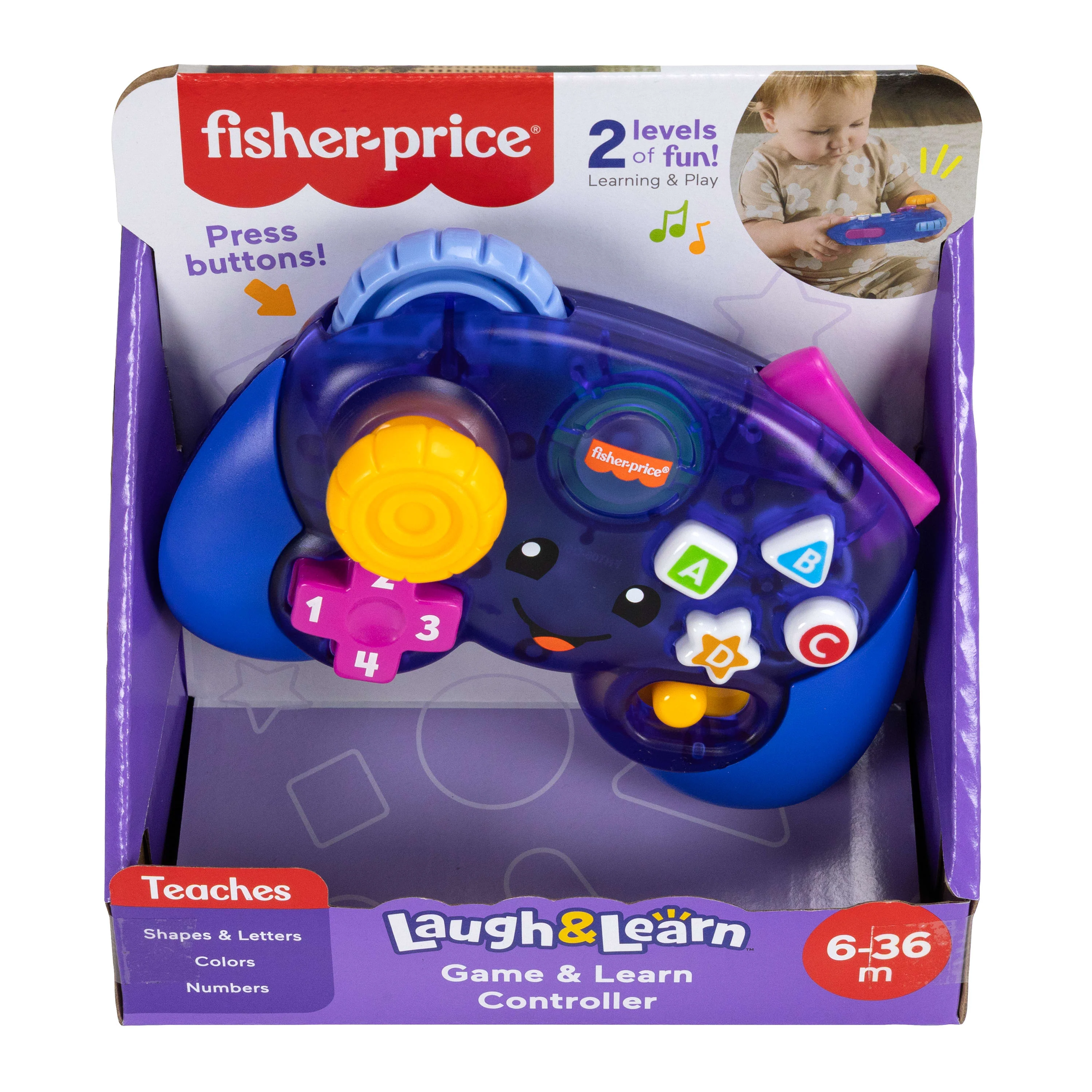 Fisher-Price Laugh & Learn Game & Learn Controller, Purple, Baby & Toddler Musical Video Game Toy - Image 6