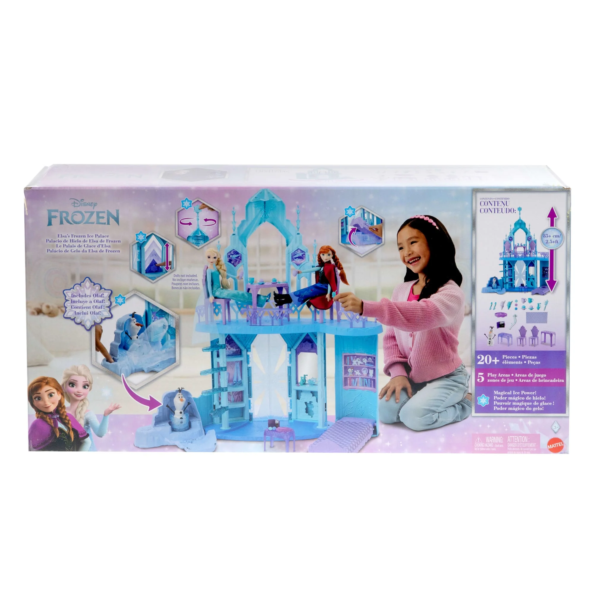 Coffret de Jeu Palais de Glace D’Elsa Inspiré du Film La Reine des Neiges de Disney Avec Figurine Olaf, 5Espaces de Jeu et 21Accessoires - Image 6