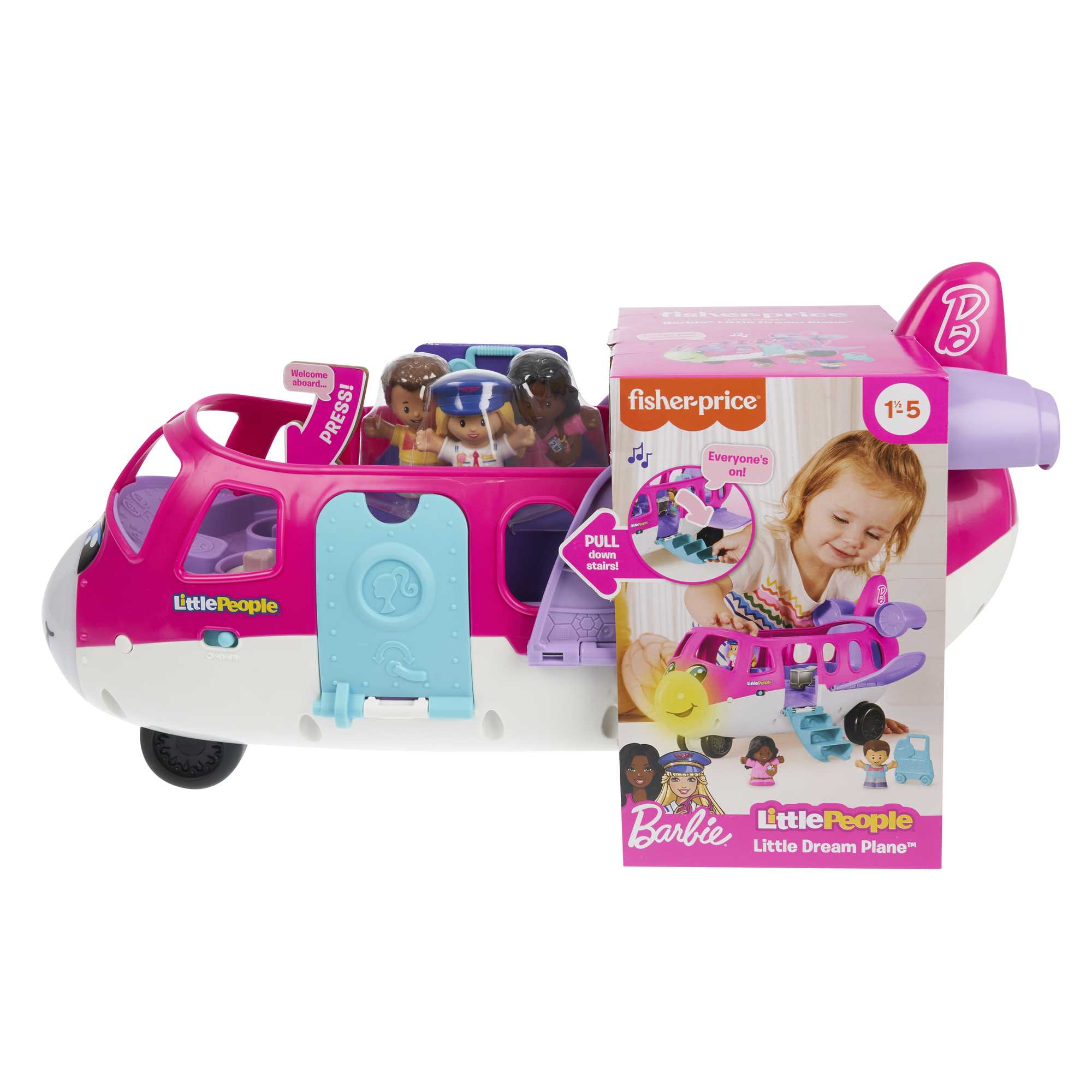 Little People Barbie Le Petit Avion de Rêve, Multilingue, 3 Fig. - Image 3