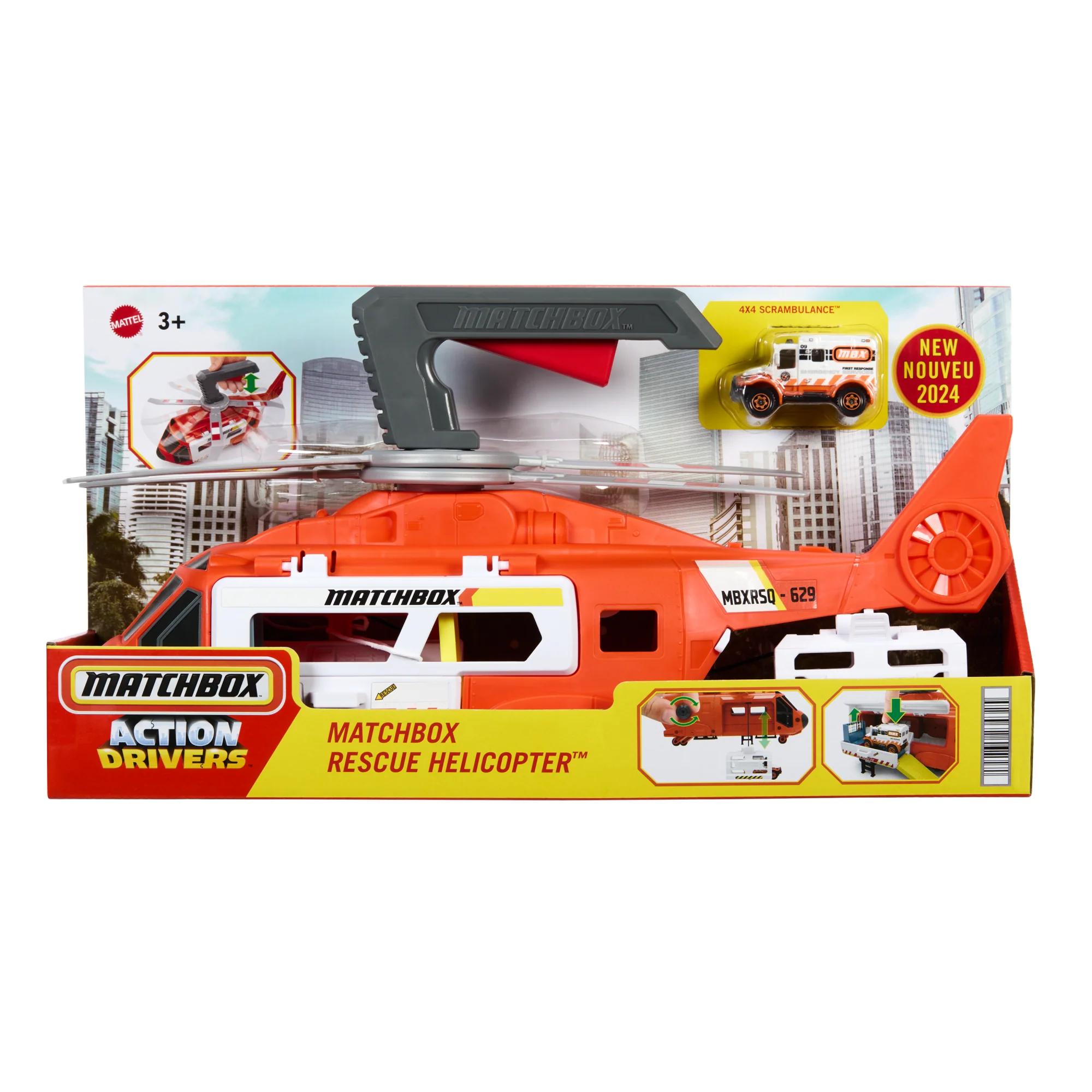 Matchbox-Hélicoptère de Secours-40,5Cm, Ambulance en Métal1/64 - Image 6