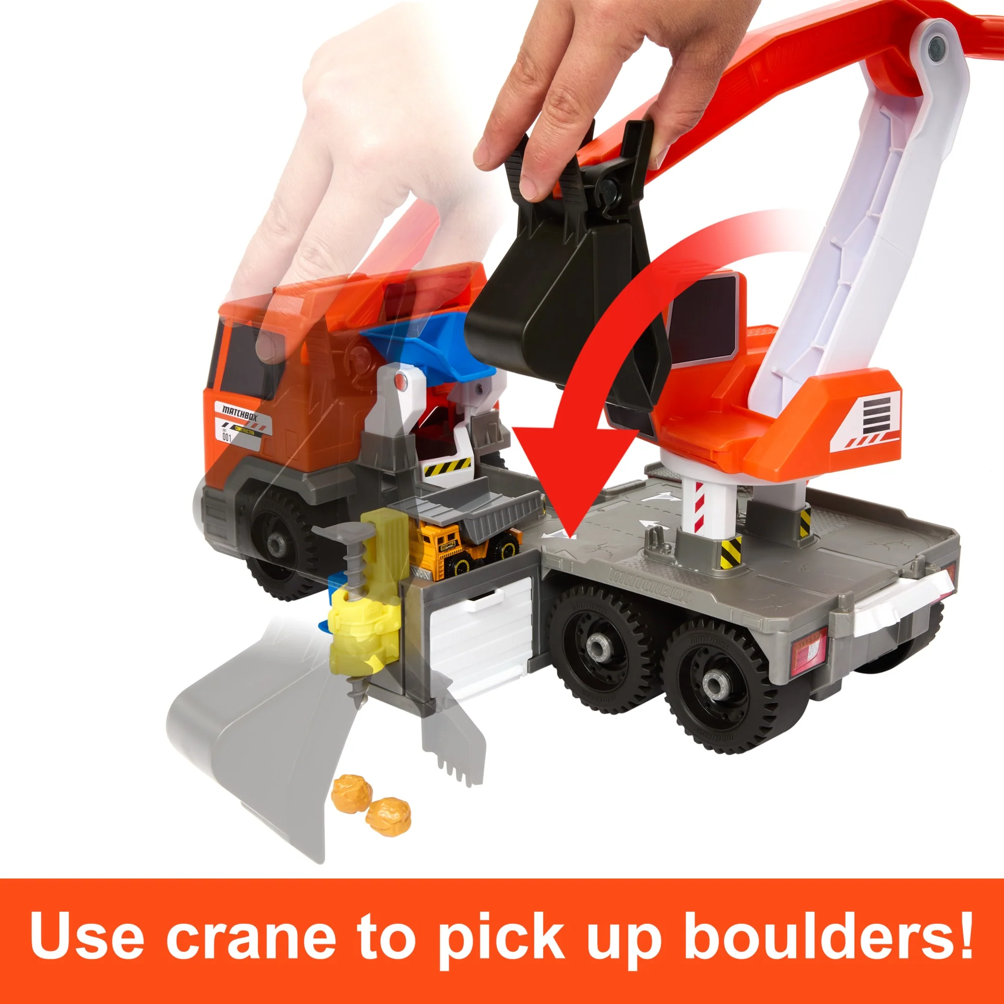 Matchbox Action Drivers Matchbox Transforming Excavator, Toy Construction Truck With 1:64 Scale Vehicle - Image 5