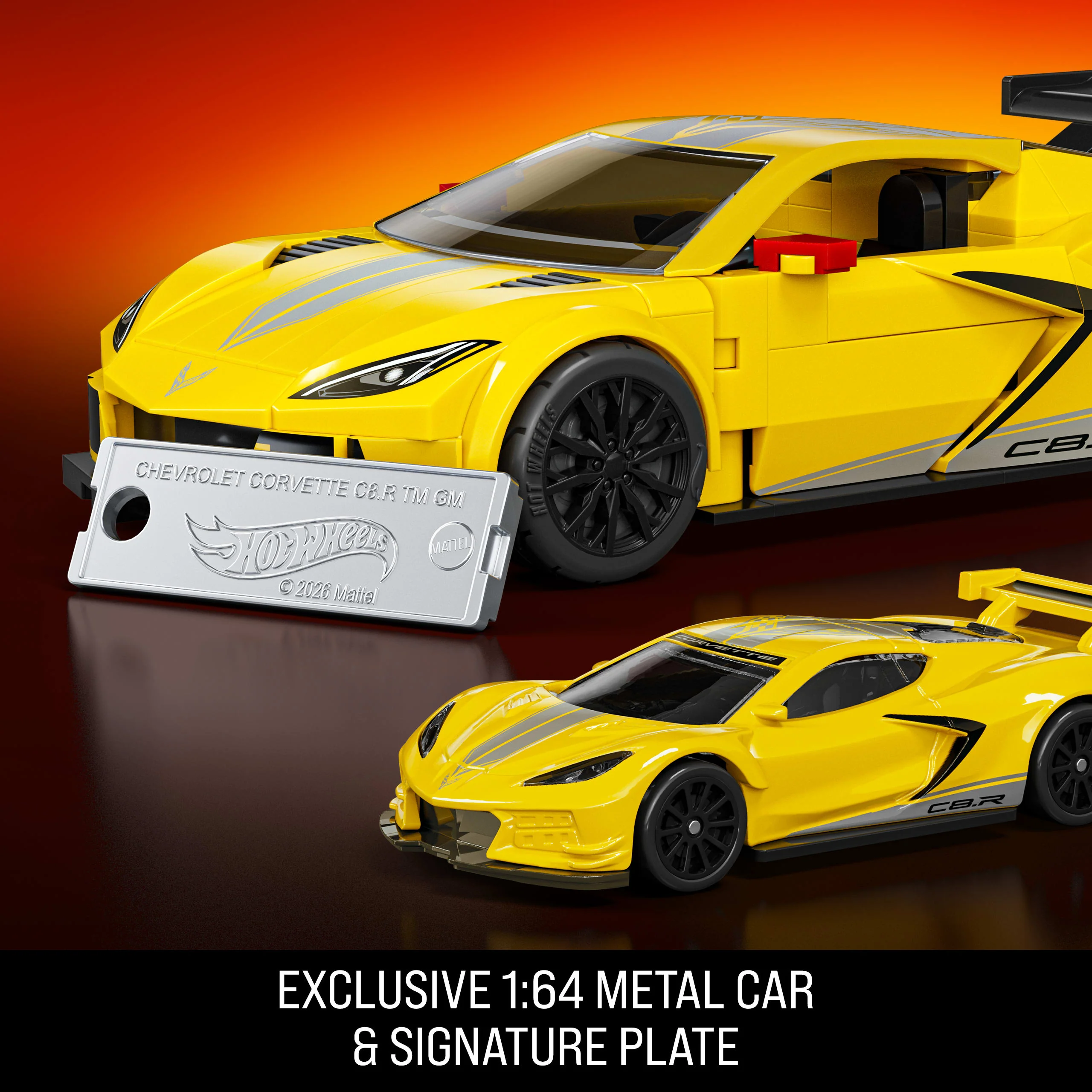 Mattel Brick Shop Hot Wheels ’20 Corvette C8.R Building Toy Kit (261 Pieces), For Collectors - Image 5