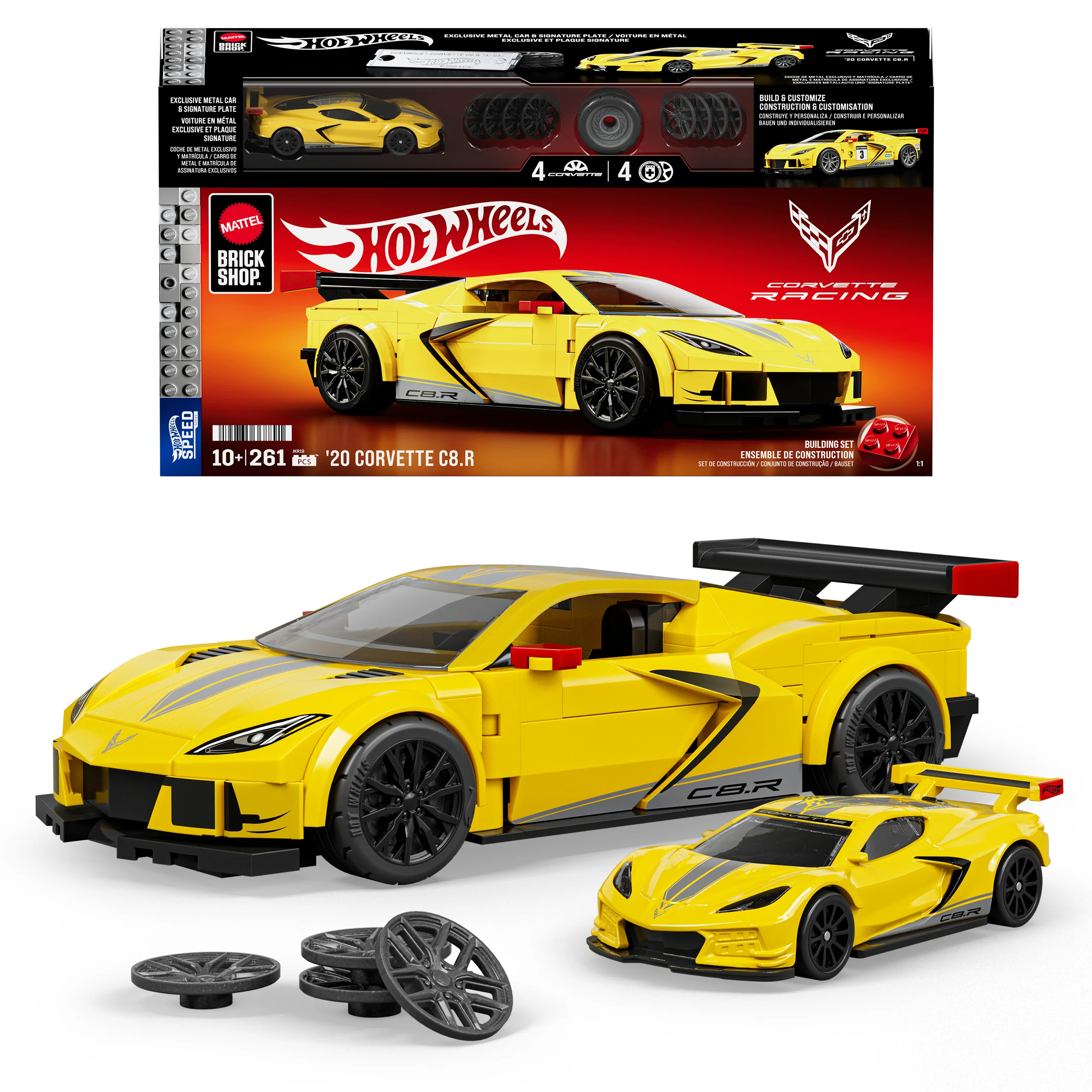 Mattel Brick Shop Hot Wheels ’20 Corvette C8.R Building Toy Kit