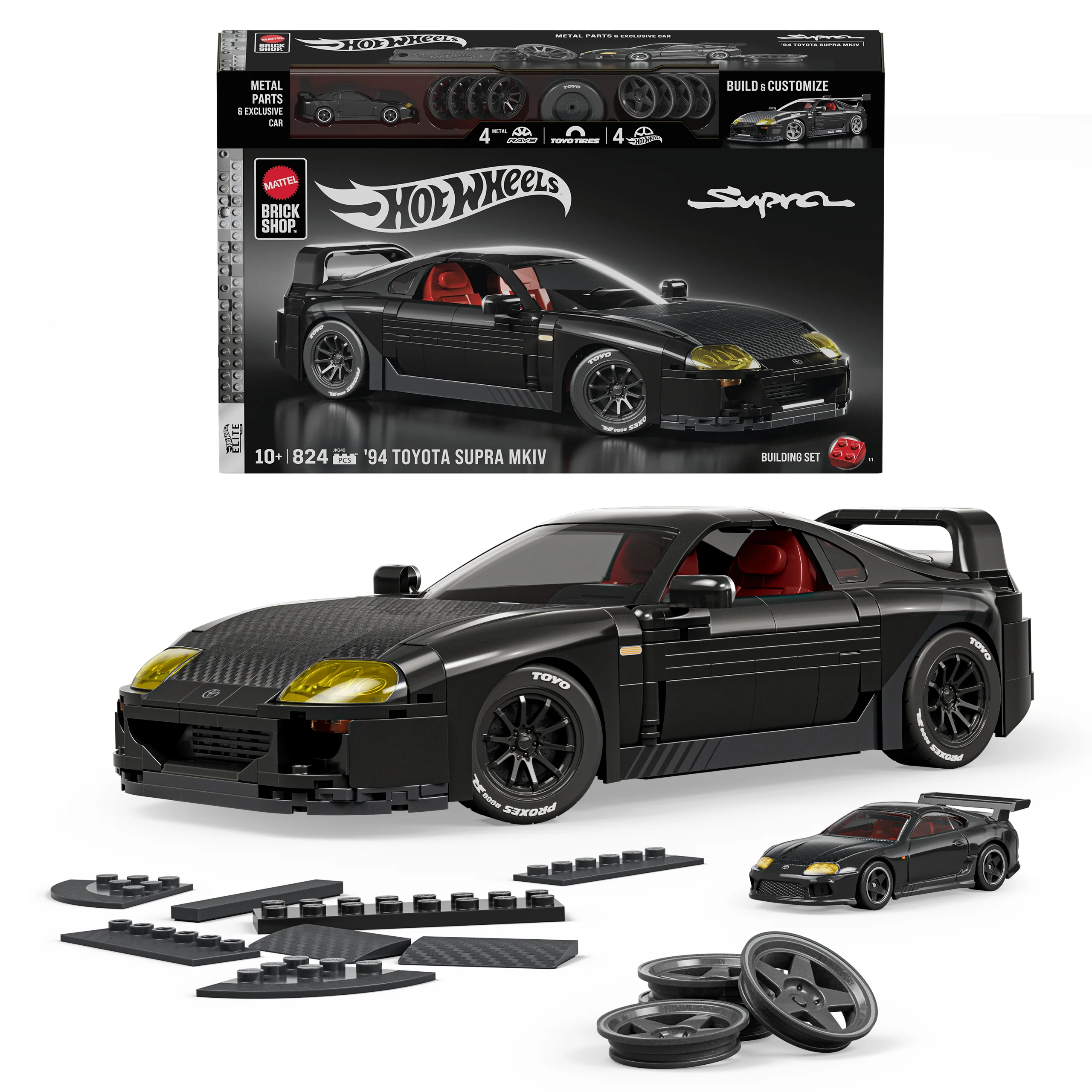 Mattel Brick Shop Hot Wheels ’94 Toyota Supra Mkiv Building Toy Kit