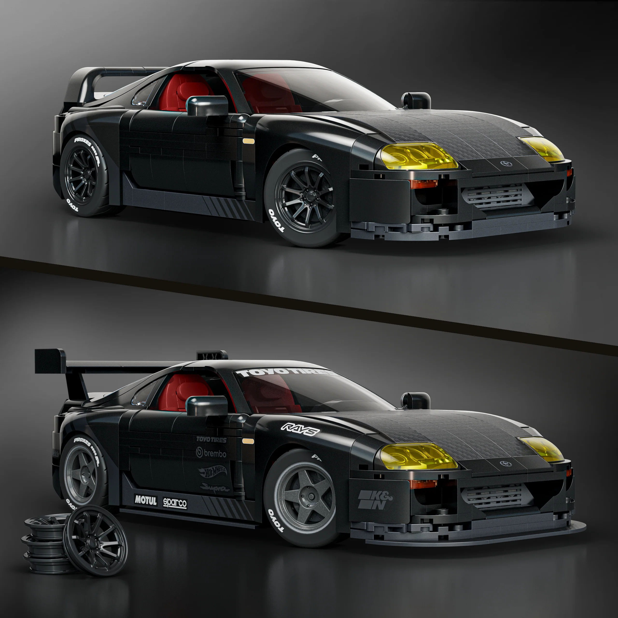 Mattel Brick Shop Hot Wheels Jogo de Construção Elite '94 Toyota Supra MKIV - Image 3