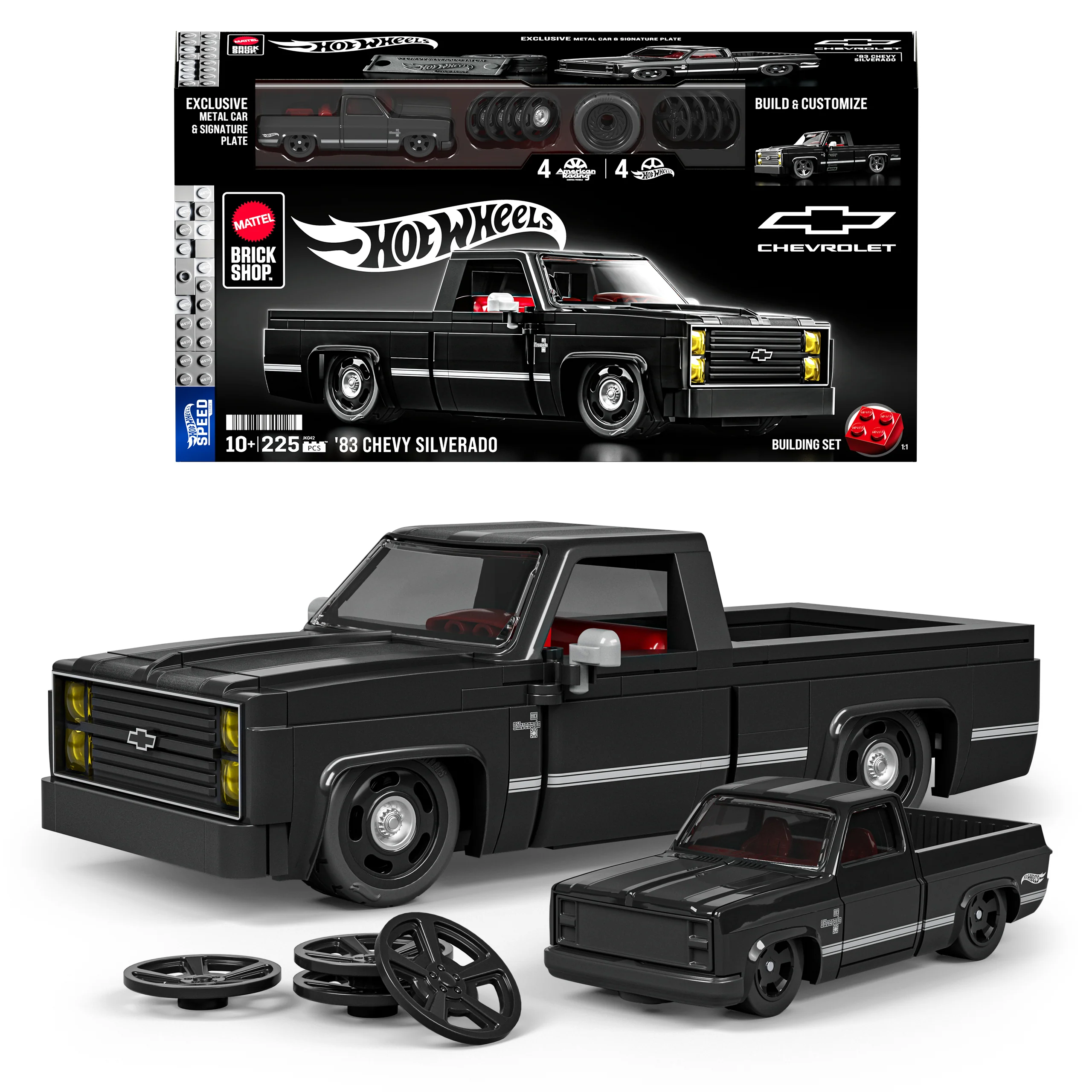 Mattel Brick Shop Hot Wheels Jogo de Construção Speed '83 Chevy Silverado