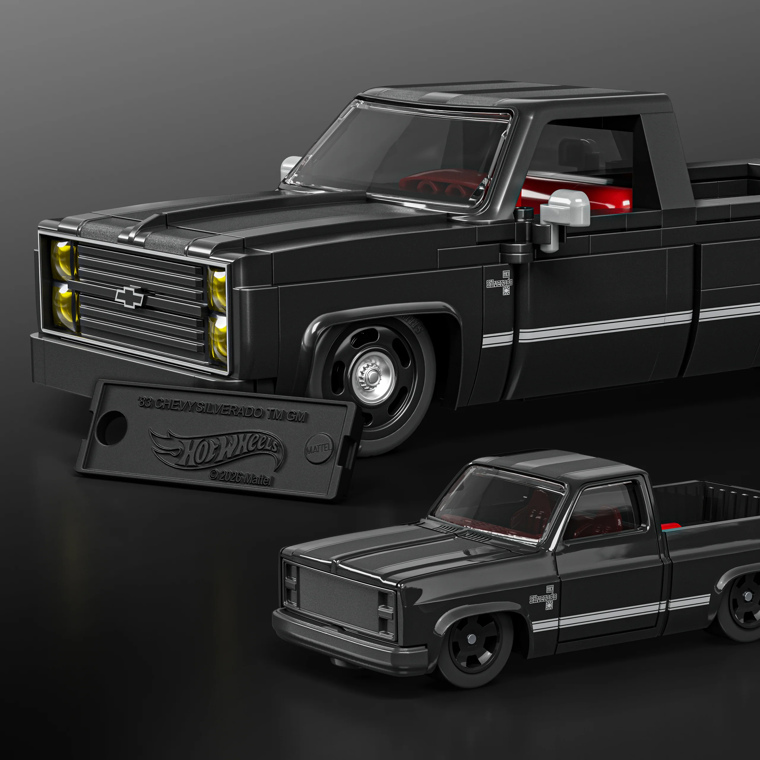 Mattel Brick Shop Hot Wheels Jogo de Construção Speed '83 Chevy Silverado - Image 5
