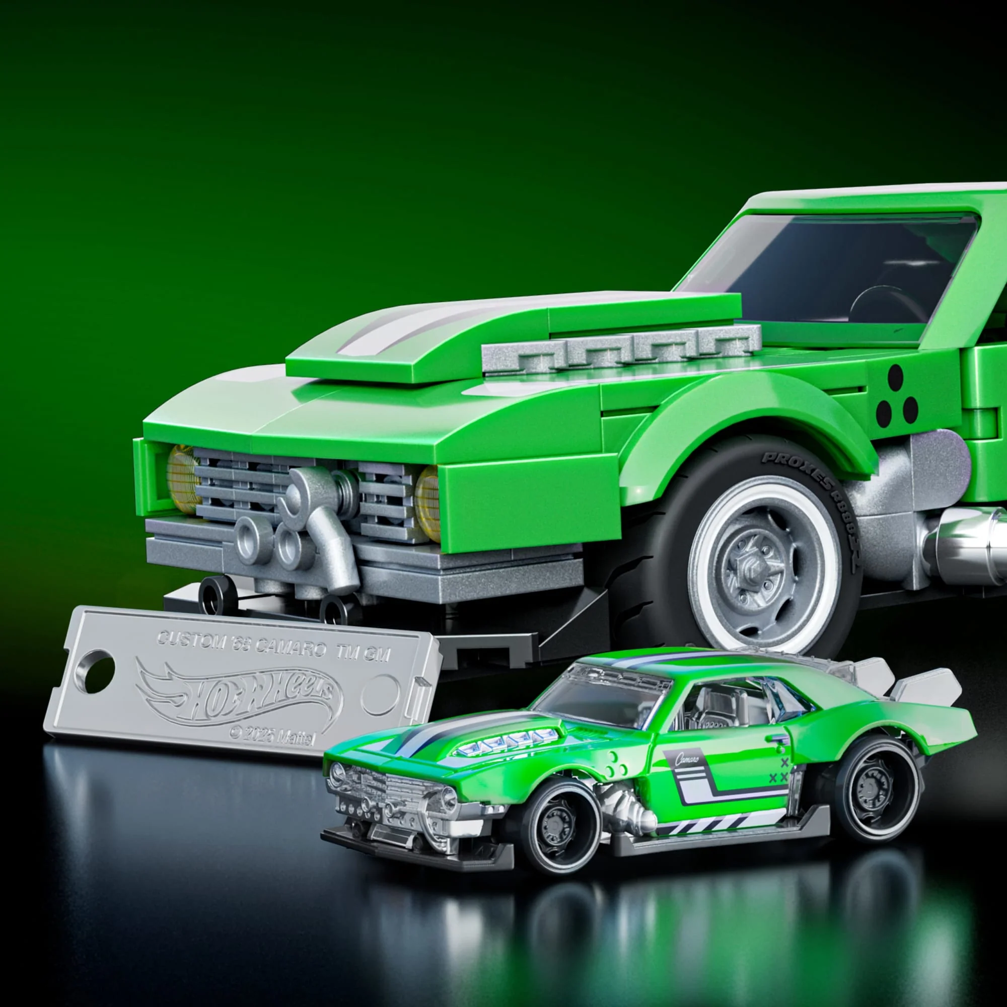 Mattel Brick Shop Hot Wheels Jogo de Construção Speed Custom '68 Camaro - Image 5