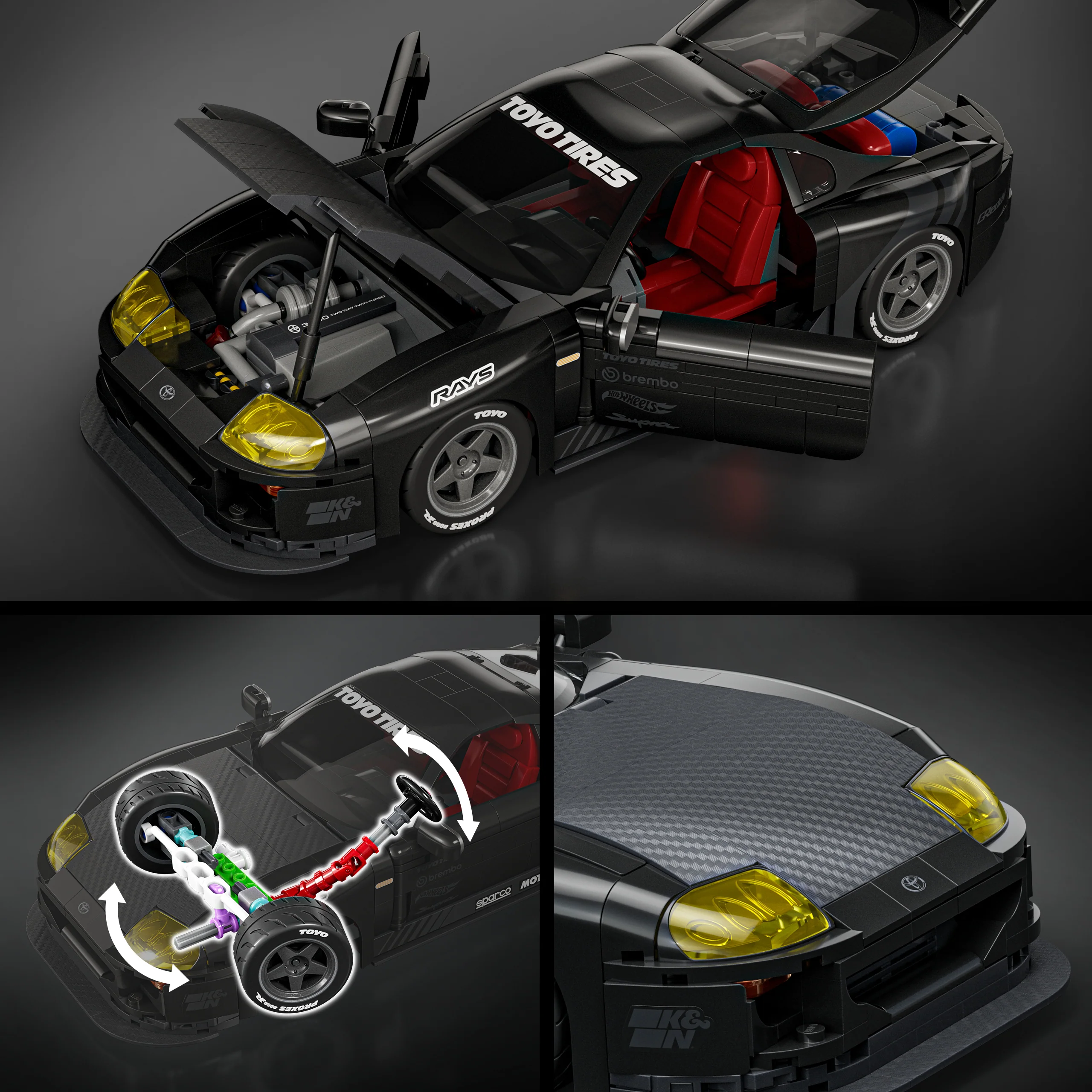Mattel Brick Shop Hot Wheels Juguete de Construcción Elite '94 Toyota Supra MKIV - Image 6